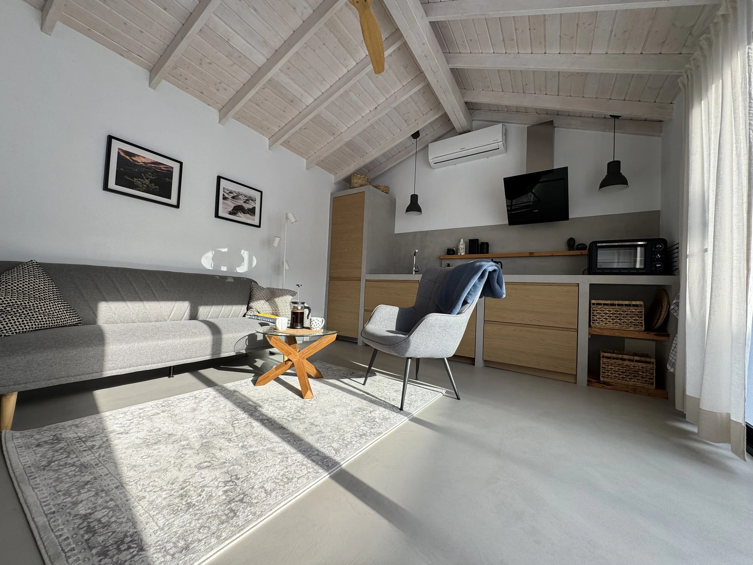 Light-filled interior with traditional Lanzarote character and contemporary details.