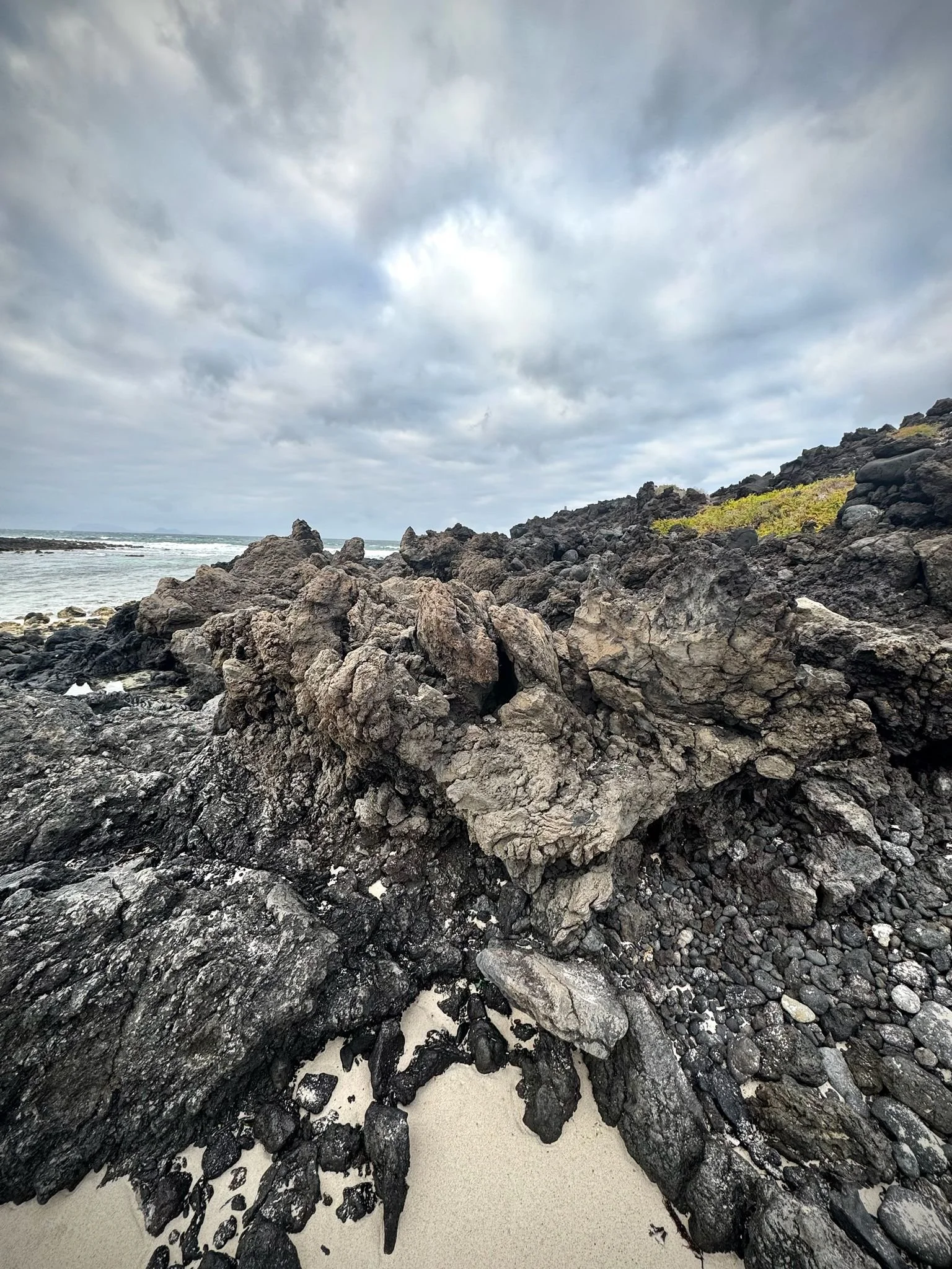 Volcanic coastline on the quieter side of Lanzarote