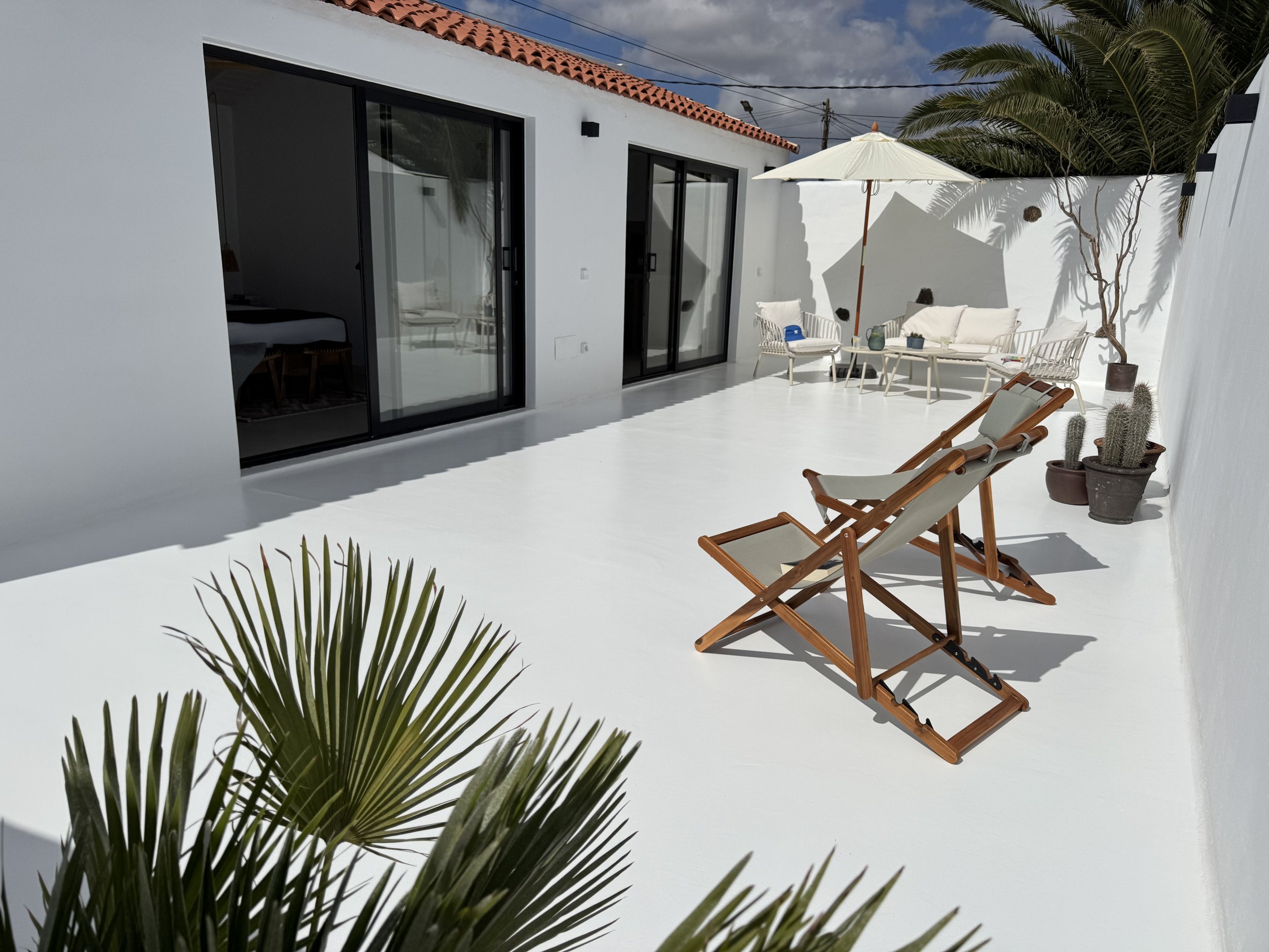 Sunny private terrace at Casitas Santa Rita in Lanzarote