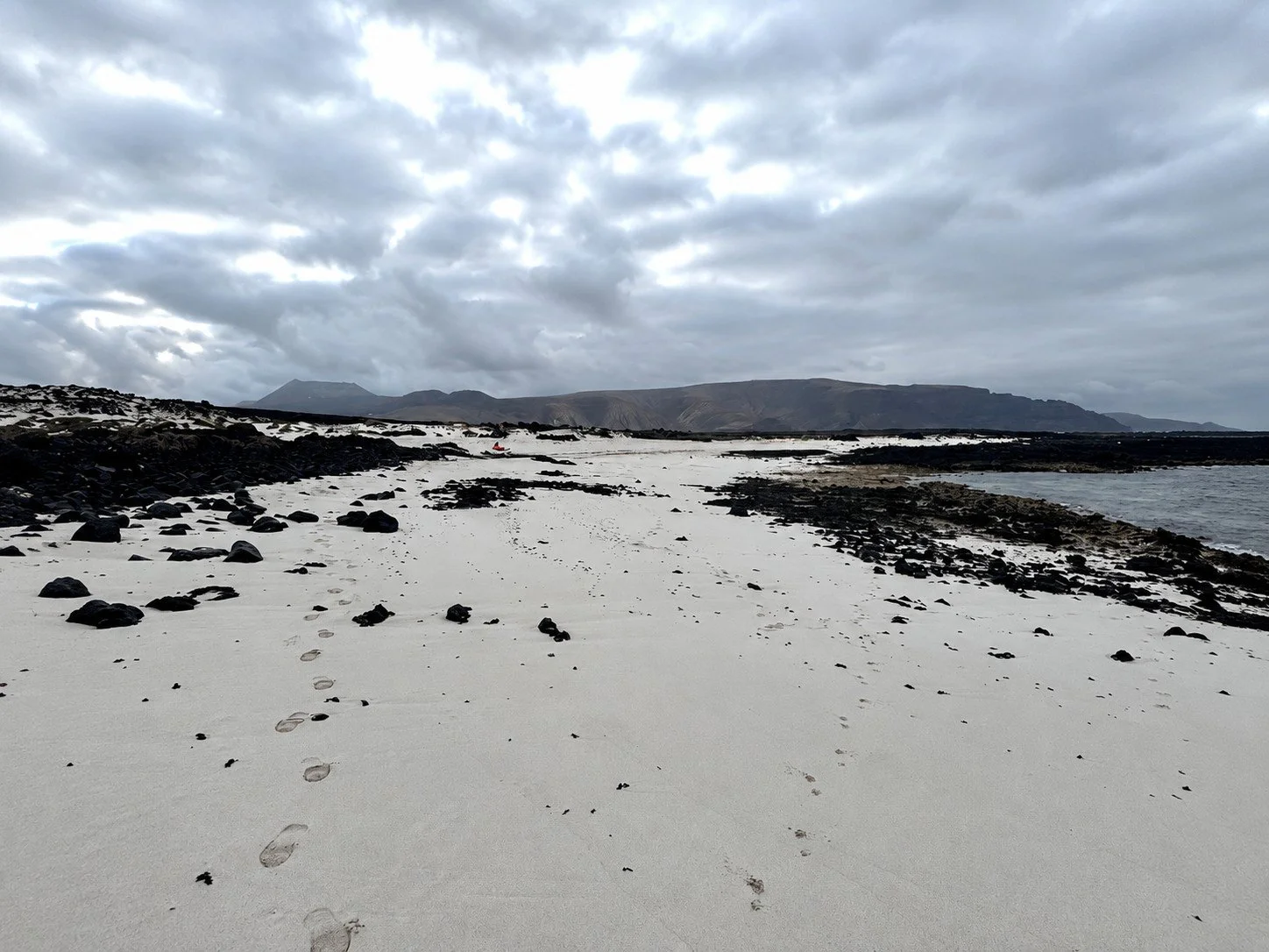 Secluded volcanic beach in north Lanzarote