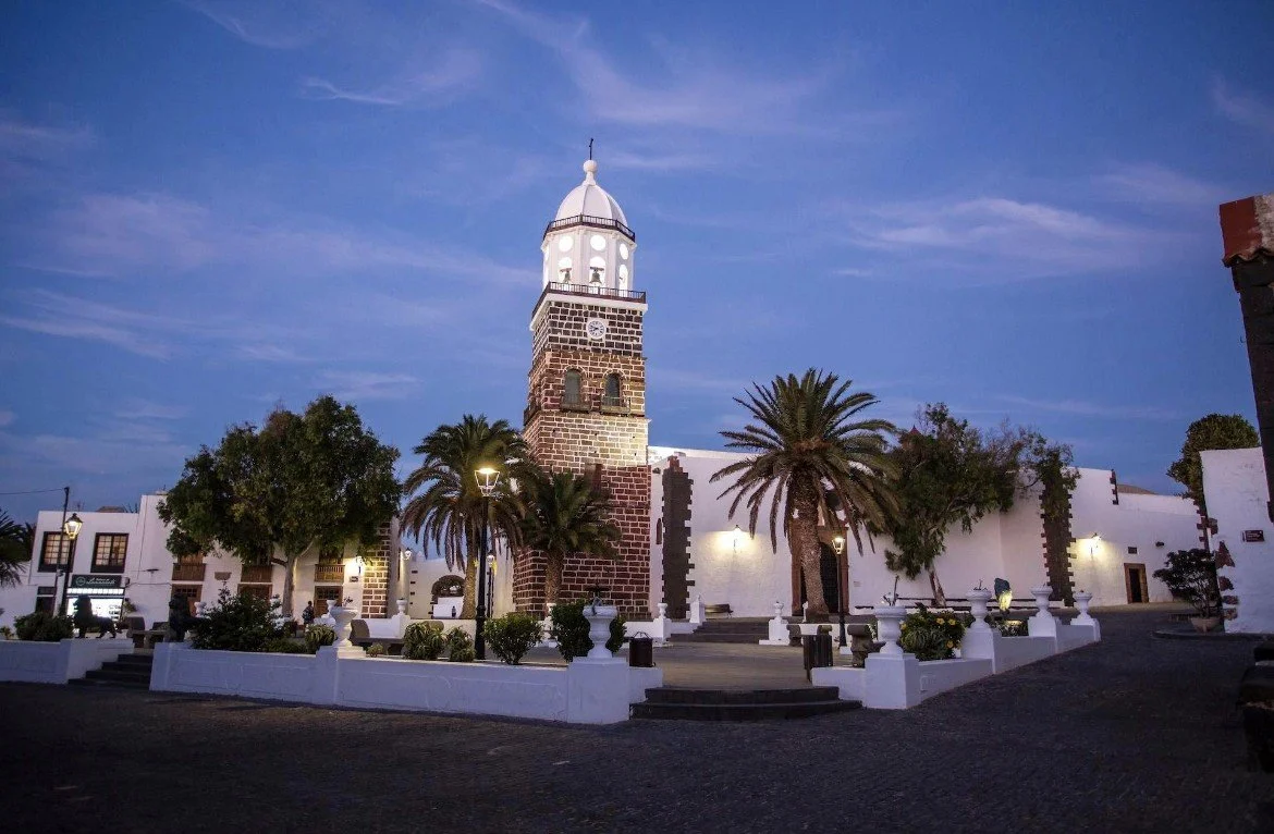 Church of Nuestra Señora de Guadalupe in Teguise at dusk, Lanzarote