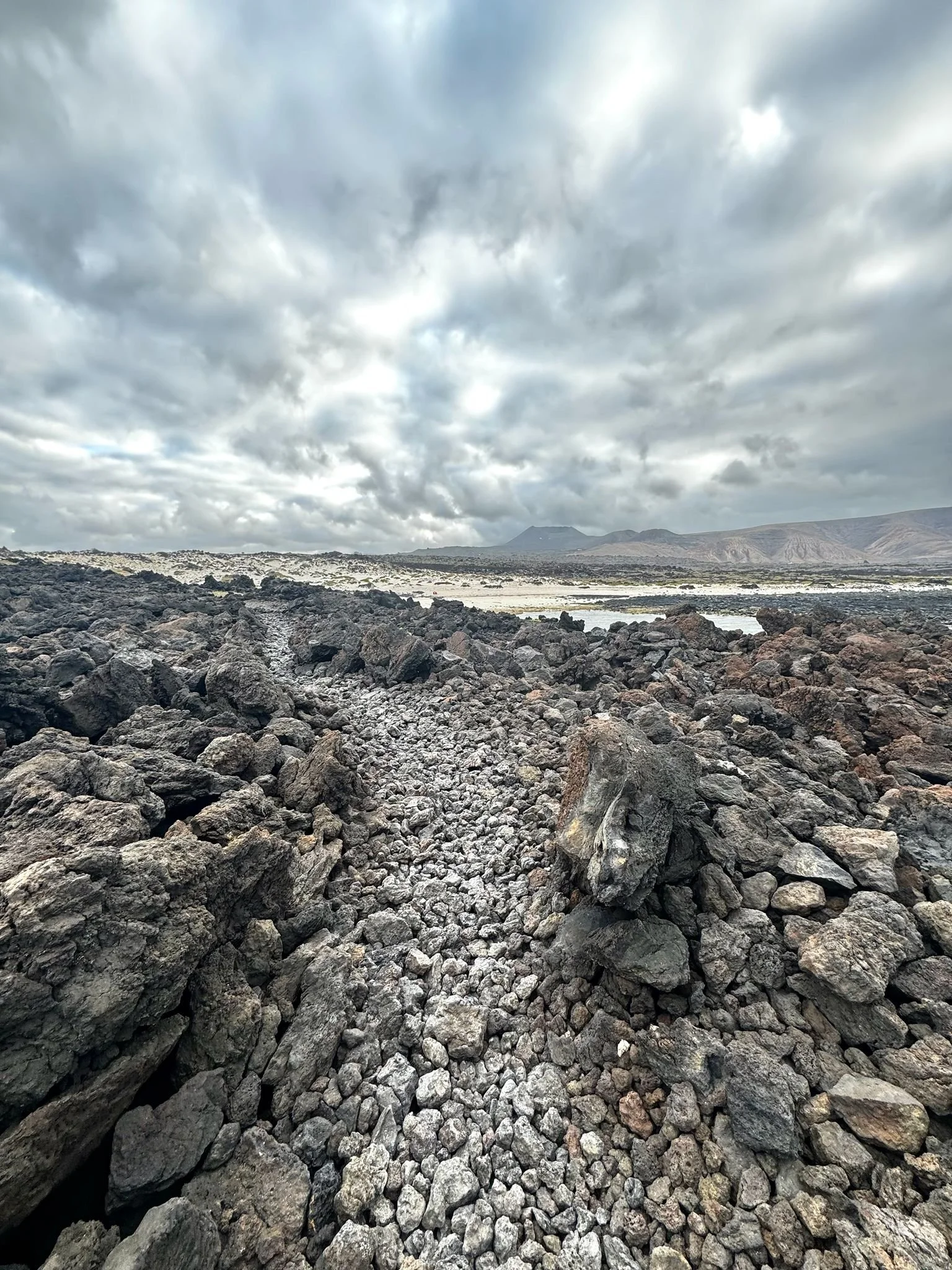 Volcanic coastline on the quieter side of Lanzarote