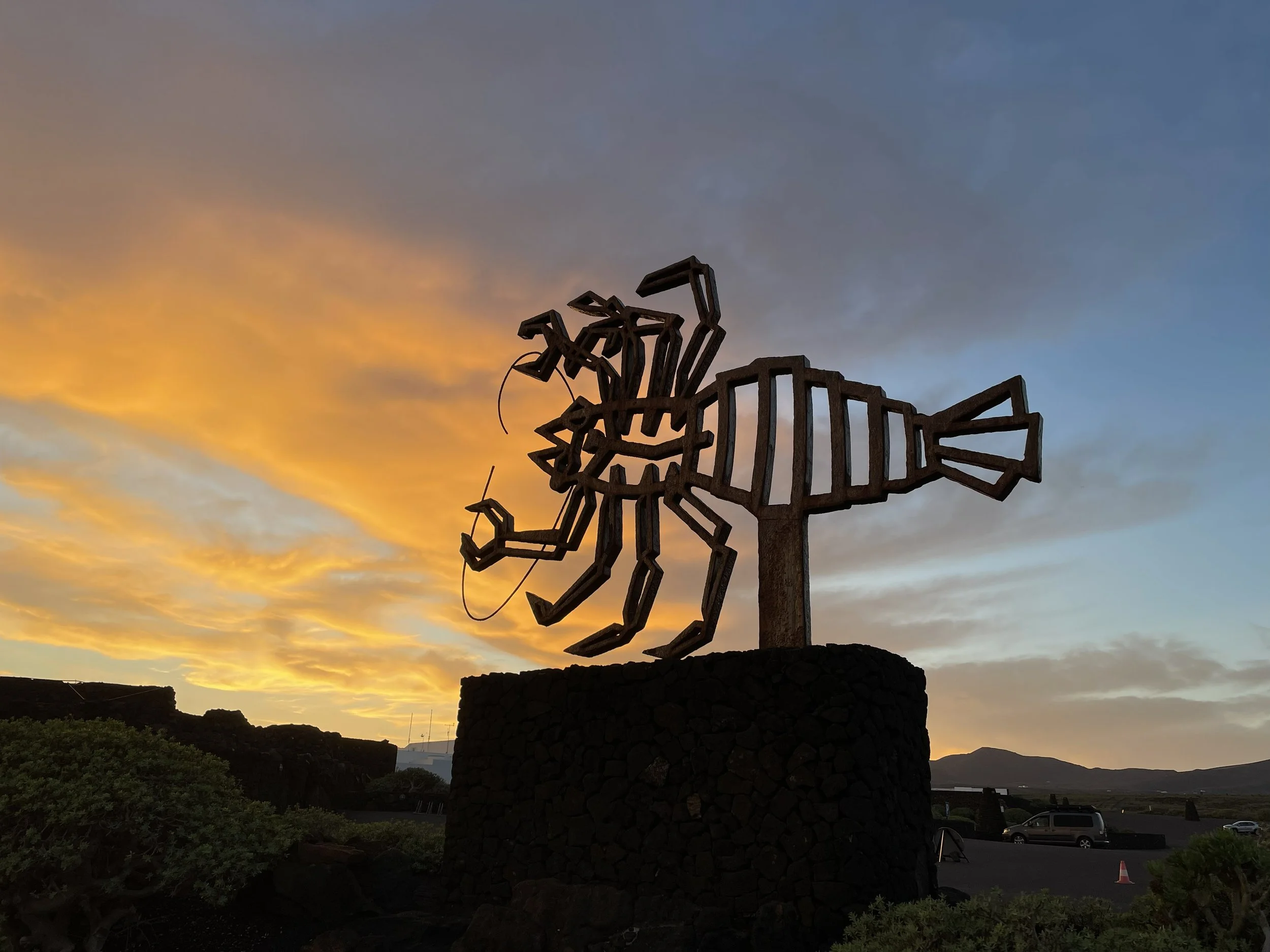 Sunset in Jameos del Agua in Lanzarote