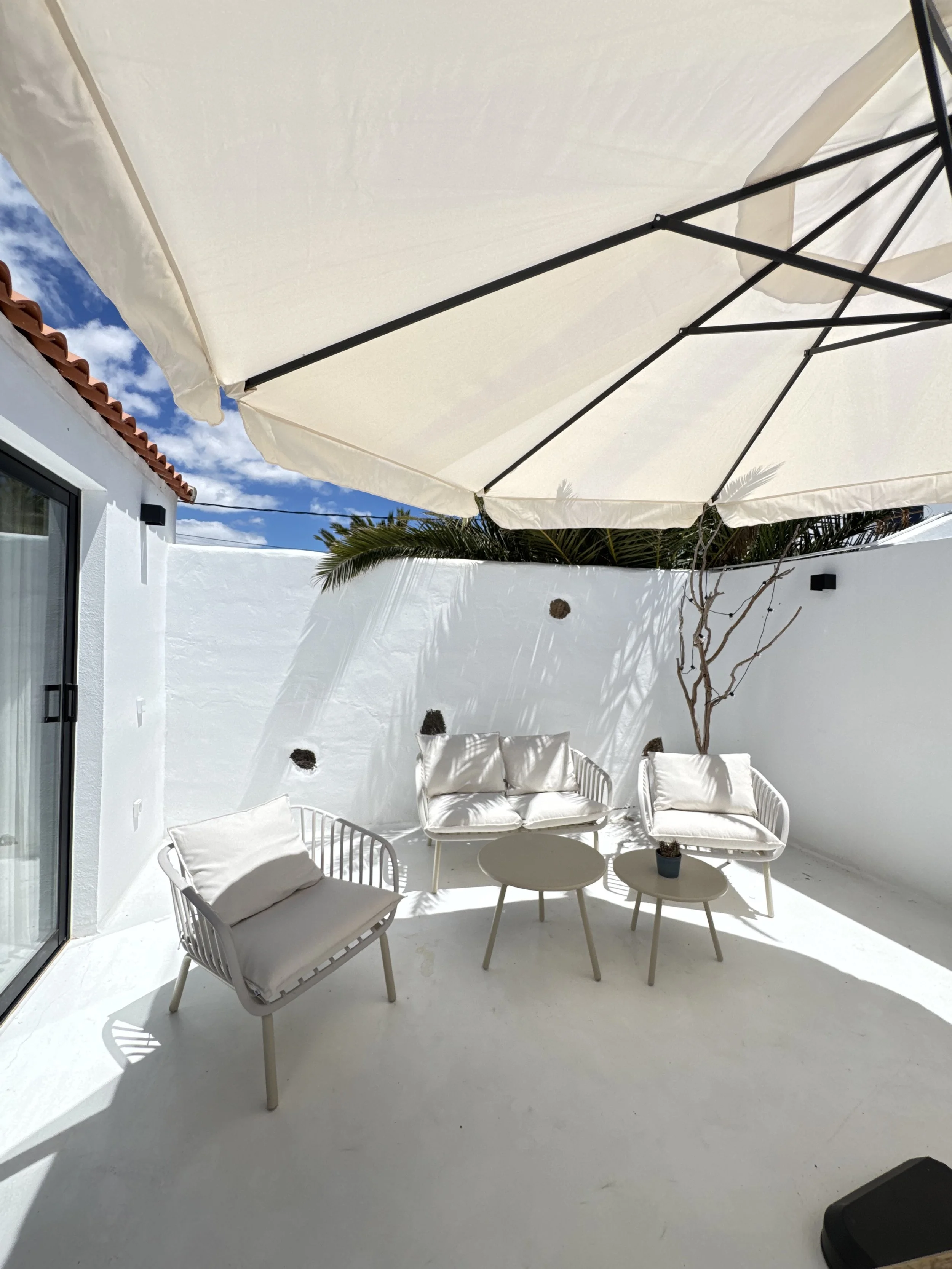 Private patio lounge area at Casita Coco Lanzarote