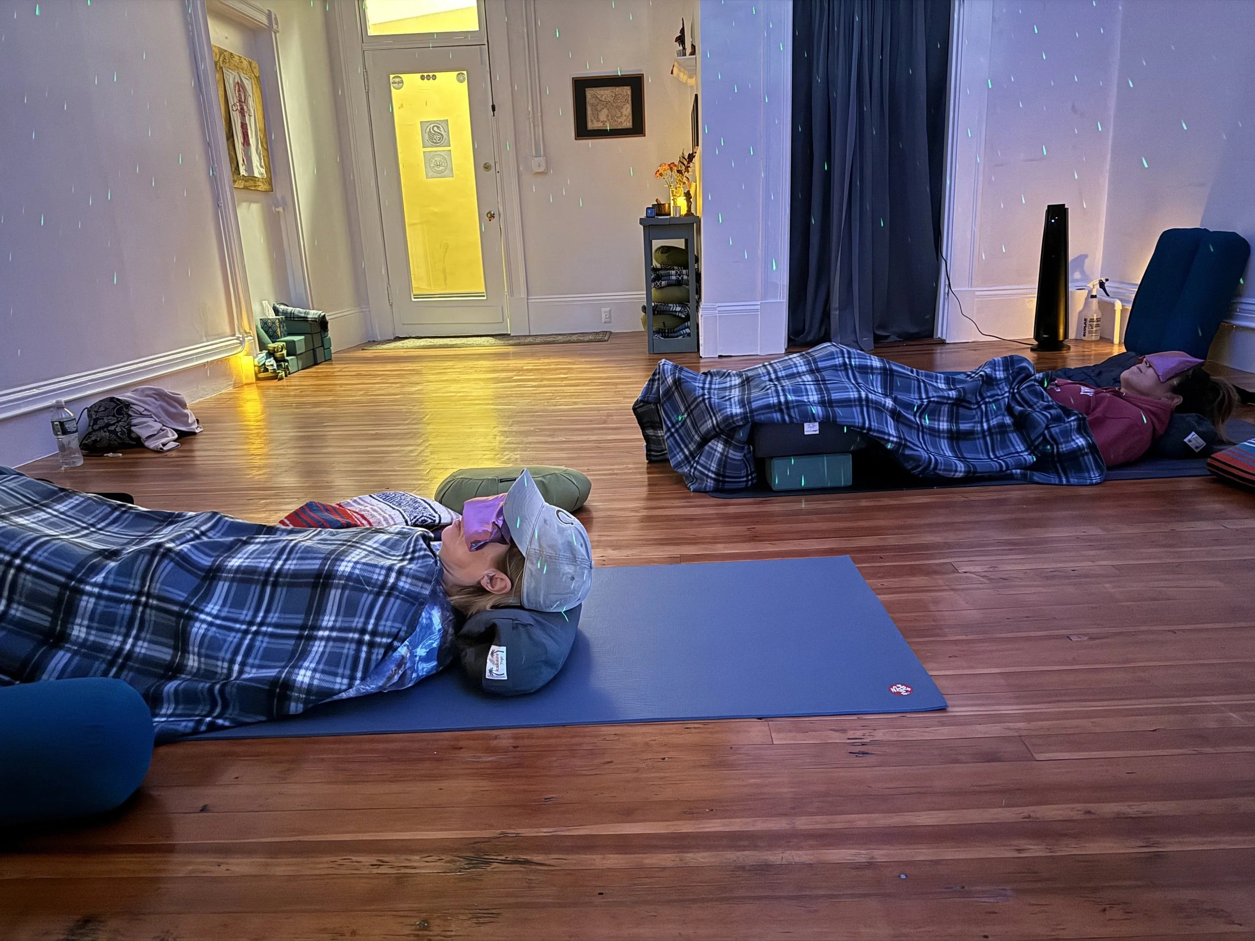New Bedford yoga, New Bedford MA yoga studio, South Coast Massachusetts yoga, yoga studio New Bedford, gentle yoga class, yin yoga poses, restorative yoga props, sound bath singing bowls, yoga nidra meditation, Reiki energy healing, slow flow yoga