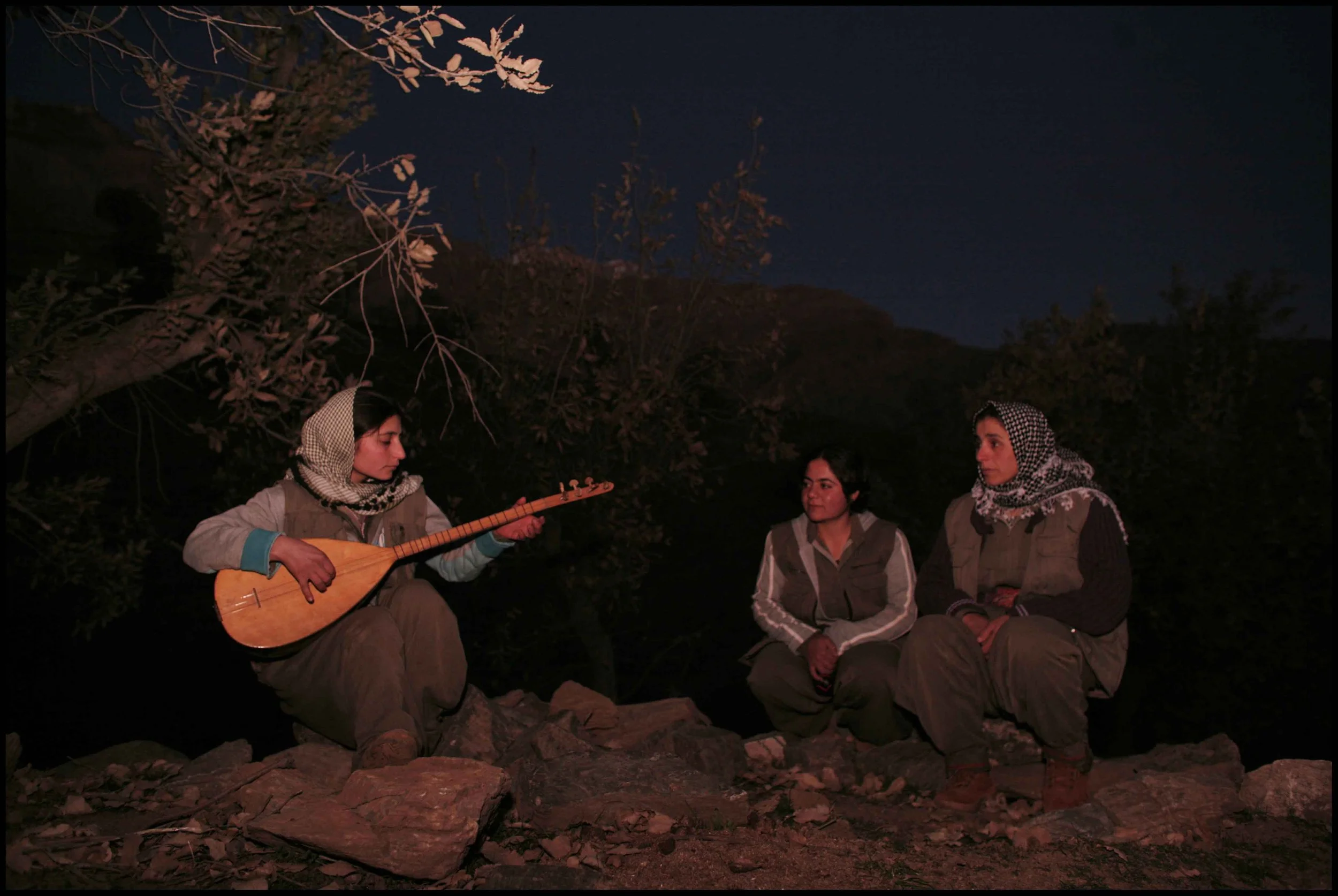 PJAK Qandil mountains, Kurdistan.

Surawin 22, from Iran. Singer and  saz player.  Sheelan and Berryvan.