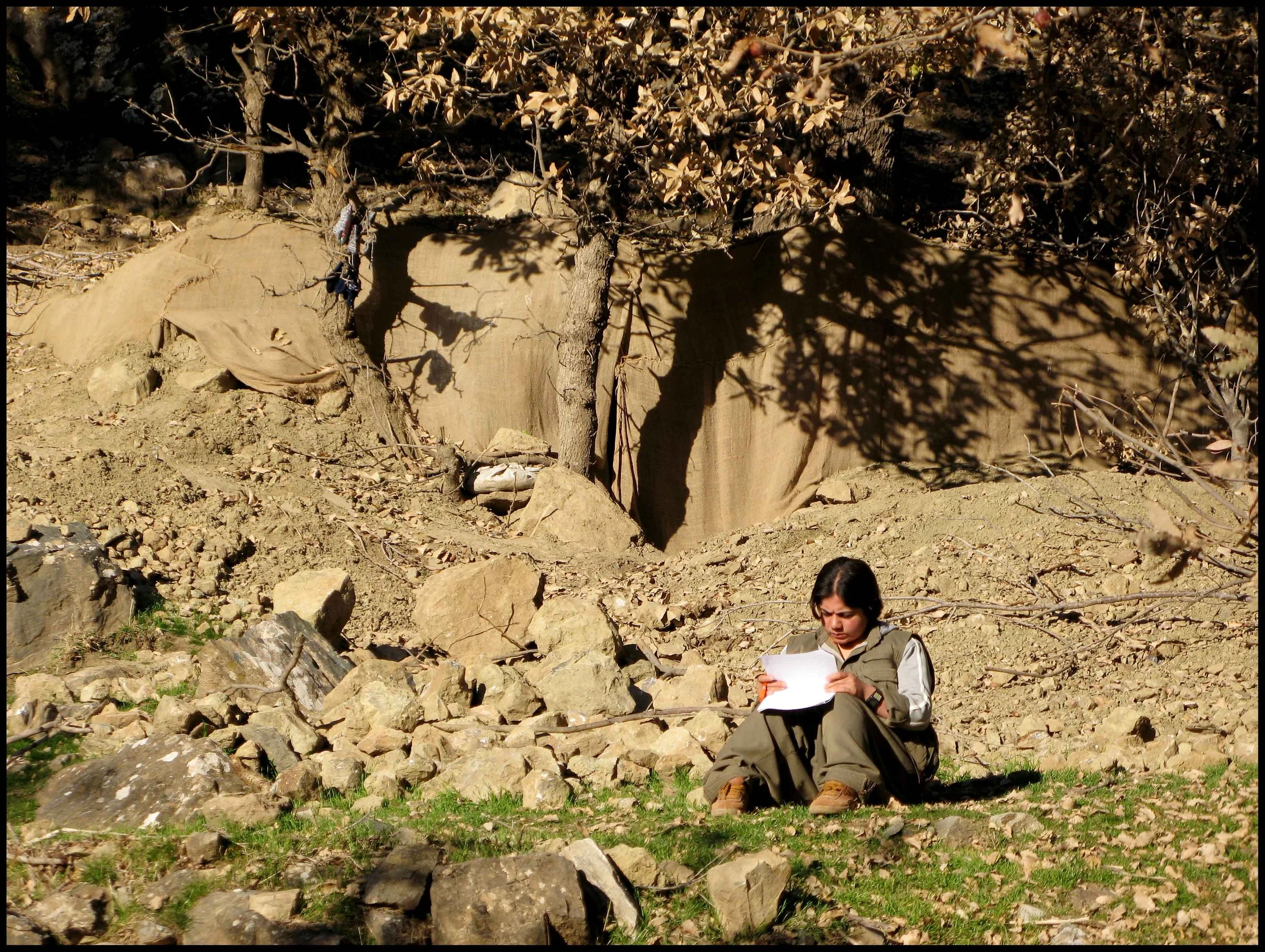PJAK Qandil mountains, Kurdistan.
Sheelan, a 19-year-old Azeri from the town of Kotul in Iran. She joined PJAK around one year ago. Her father died when she was just one year old and from the age of six, she and her siblings made carpets in order to 