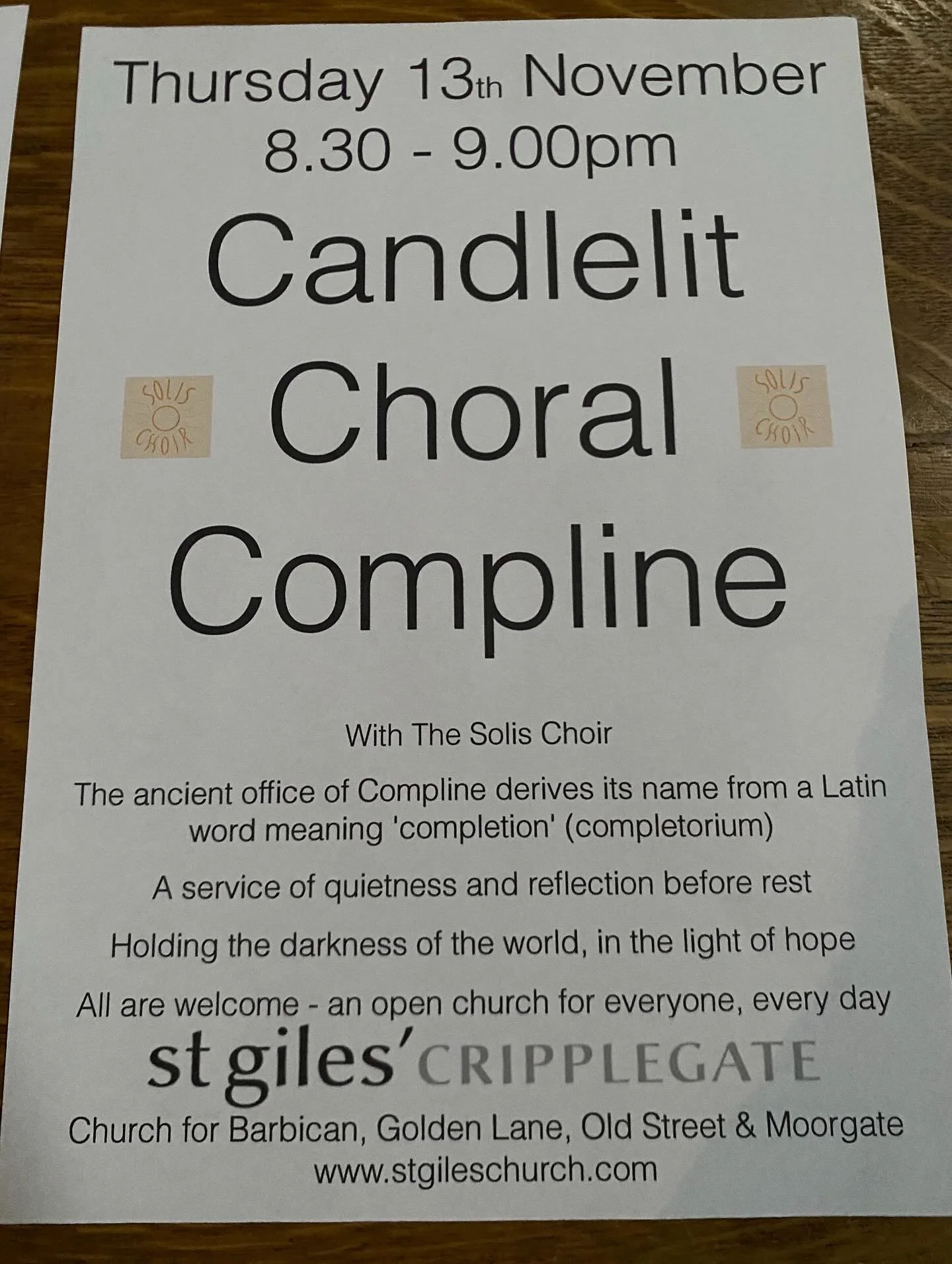 #tonight #choral #free #london #church #compline #stillness #lightinthedarkness @solis_choir