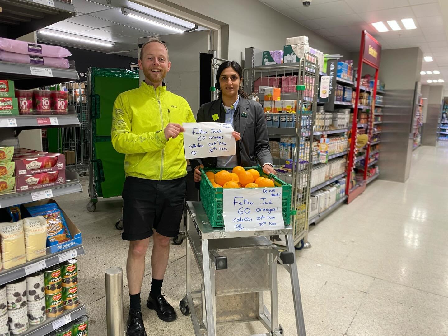 We love our friends at @waitrose Barbican - each year they give us our Christingle oranges &hellip; thanks to Gowri who kept them back for Fr Jack, cycling back from a funeral this week. Come to the Advent fair tomorrow 11.30-3.30, closing with Chris