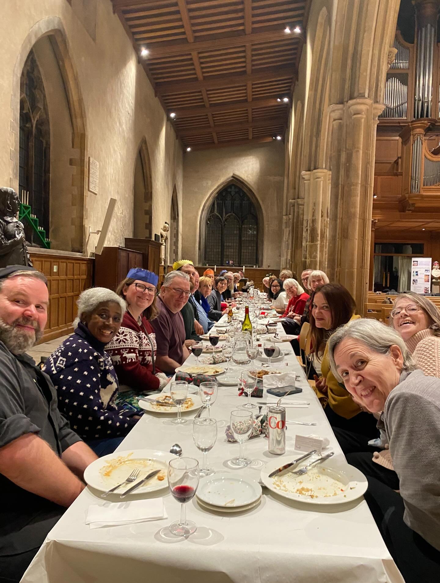 What a FEAST of love and community. Tonight after our moving &lsquo;Blue Christmas&rsquo; service that recognises that Christmas is not a happy time for everybody, our book fair volunteers had their Christmas dinner. The perfect end to a day began in