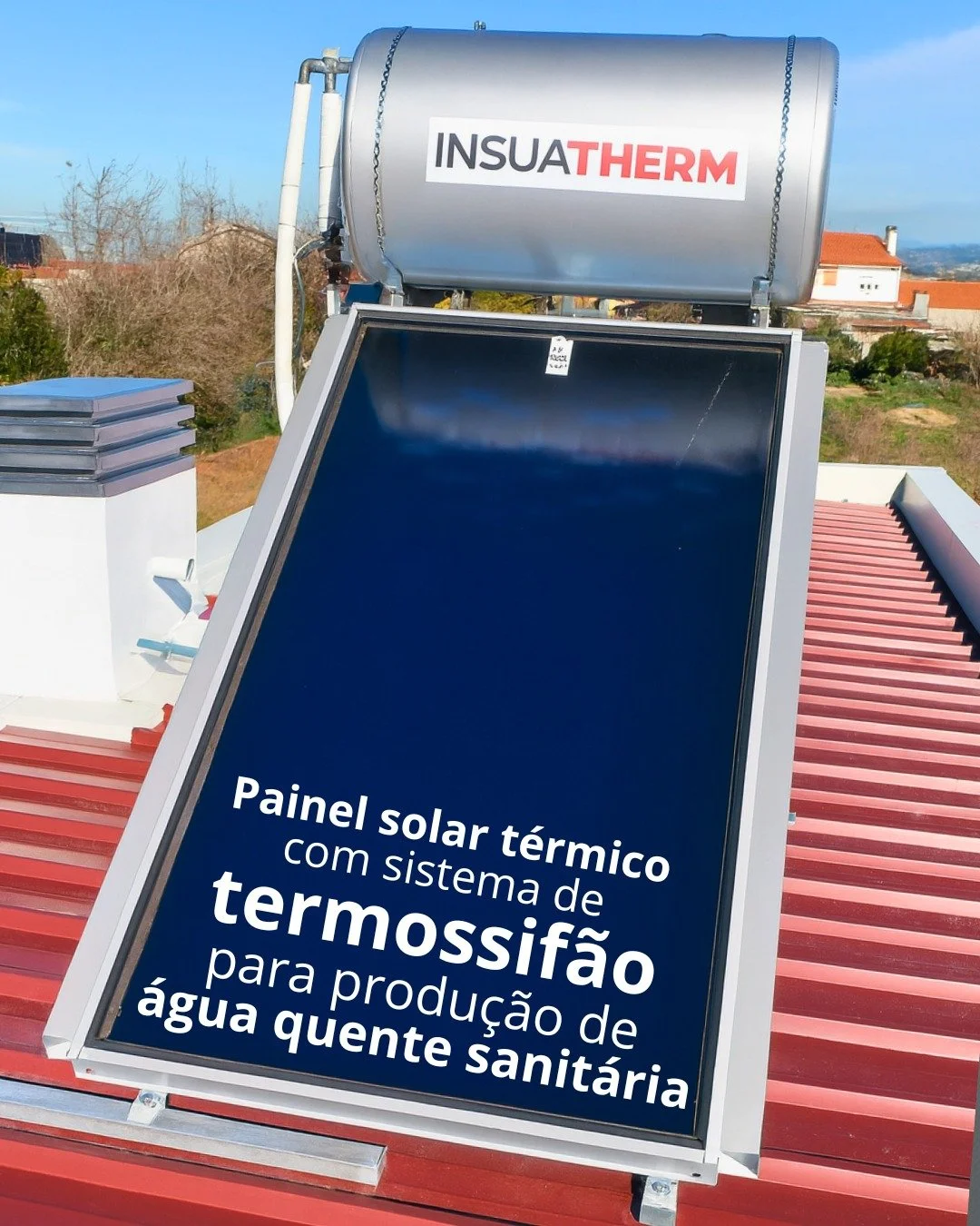 Temos todo o tipo de solu&ccedil;&otilde;es, desta vez instal&aacute;mos mais um painel solar t&eacute;rmico com sistema de termossif&atilde;o, uma solu&ccedil;&atilde;o eficiente e totalmente natural para a produ&ccedil;&atilde;o de &aacute;gua quen