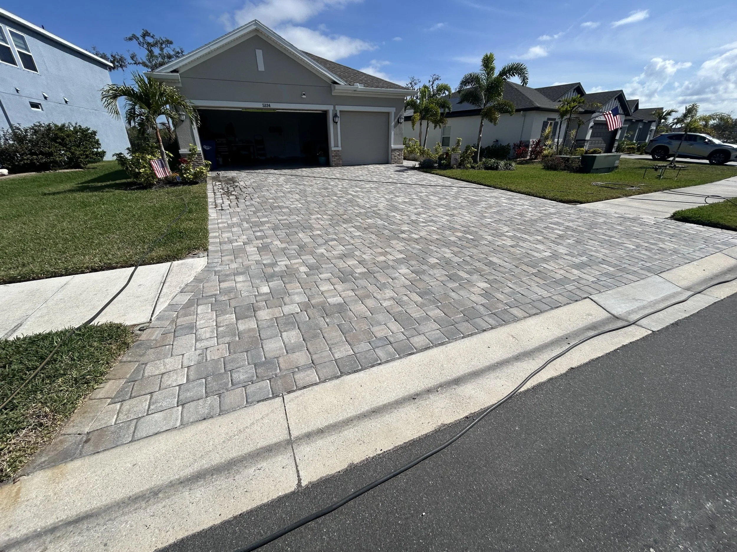 Paver pressure washing and sealing BEFORE PHOTO