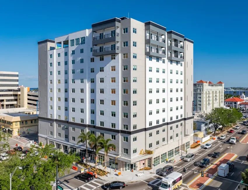 VWP completed control joint caulking, fluid applied air barrier, and under paver waterproofing for this new apartment building in Bradenton.