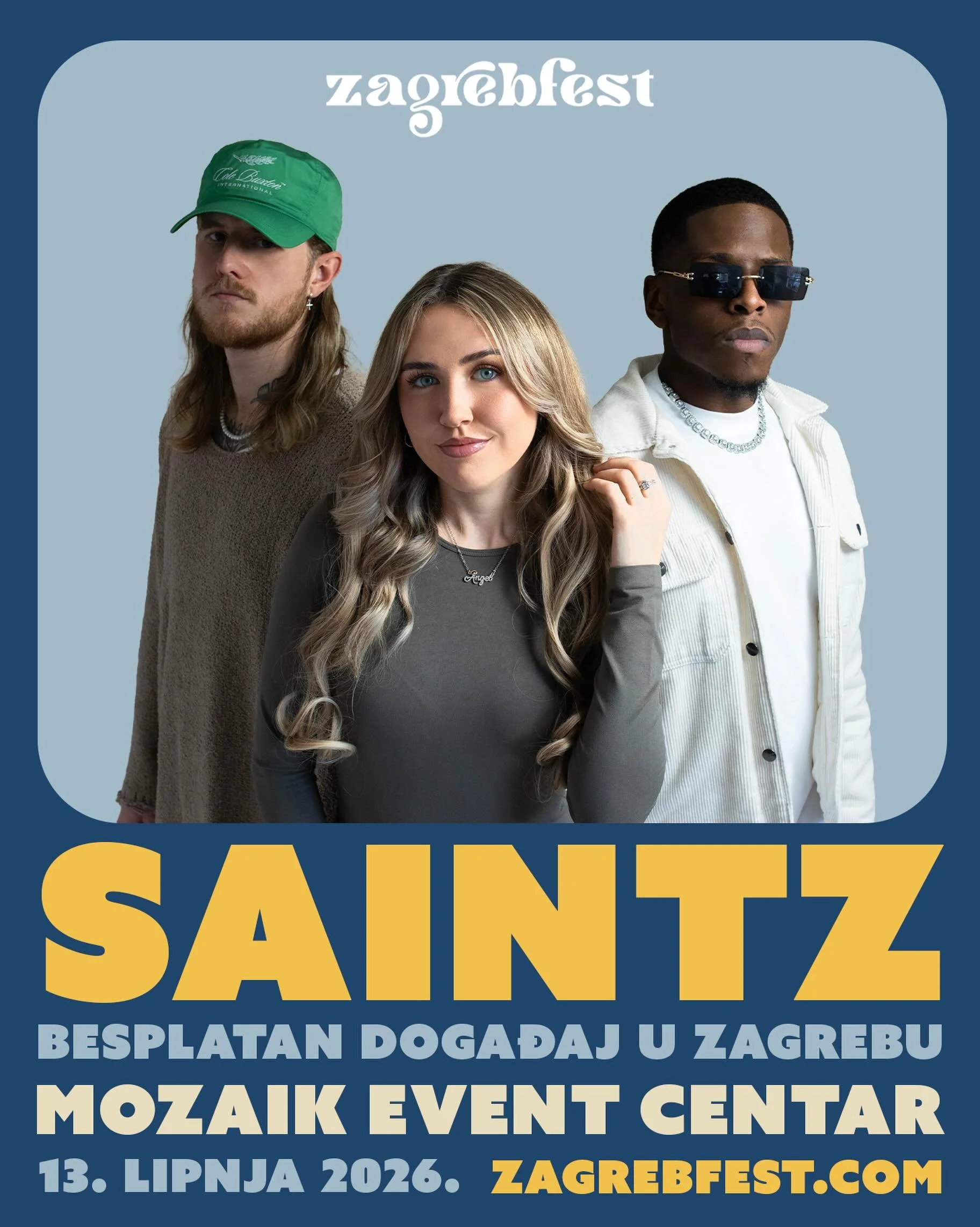 Get ready for SAINTZ &ndash; the pop/dance band bringing energy, heart, and a message of hope &ndash; live at ZagrebFest! Don&rsquo;t miss it!

📅 Saturday, 13th June
⏰ From 5:00 PM
🎟️ Free Entry
Zagrebfest.com