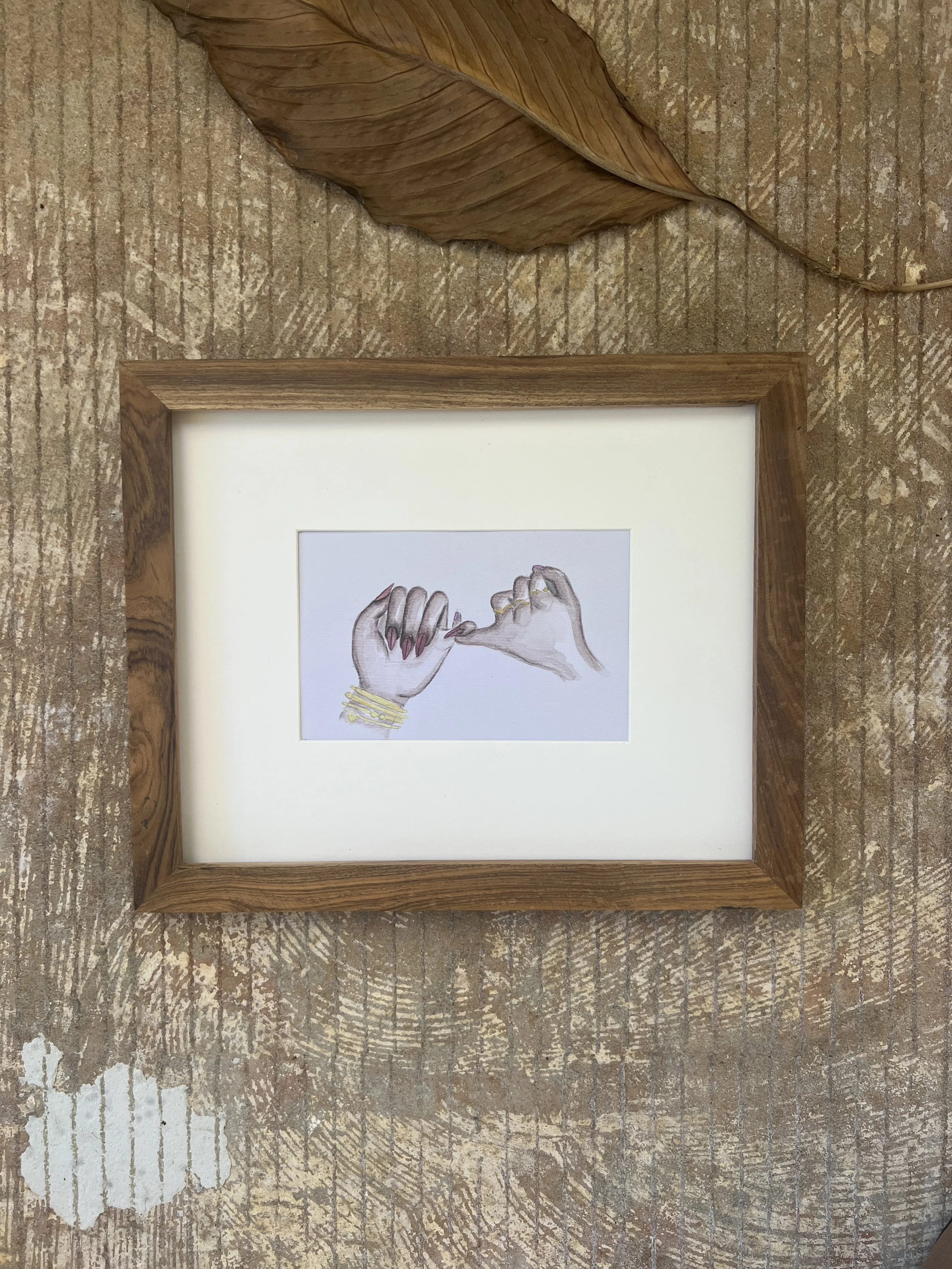 Pinky Promise | Natural Grain Finished Framed Original Art