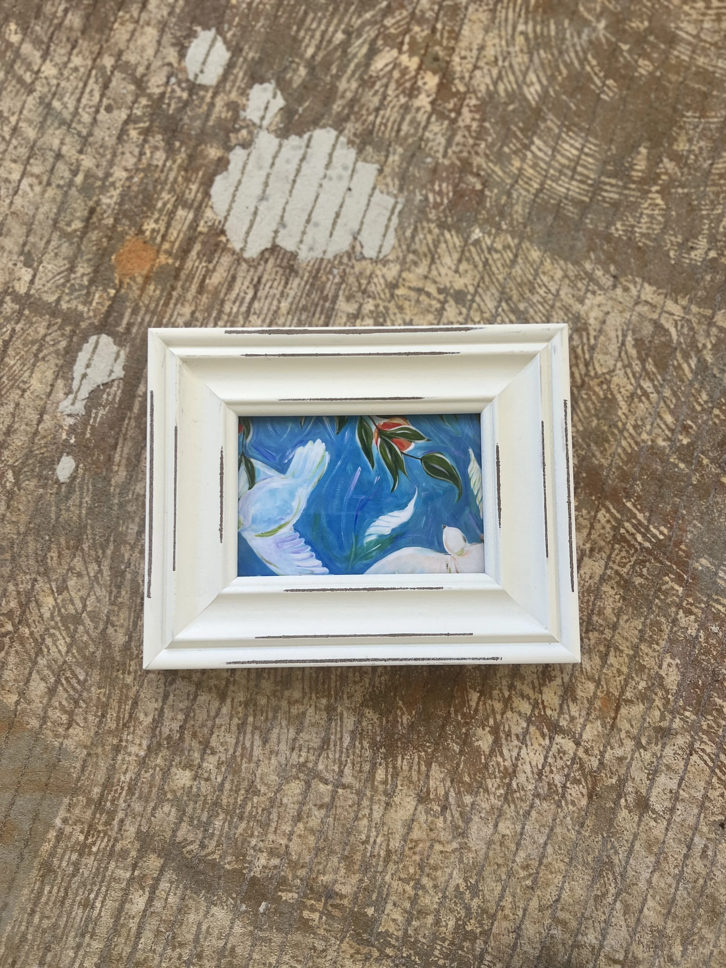 Glimpses of Abide | Distressed White Beveled Wood Picture Framed Fine Art