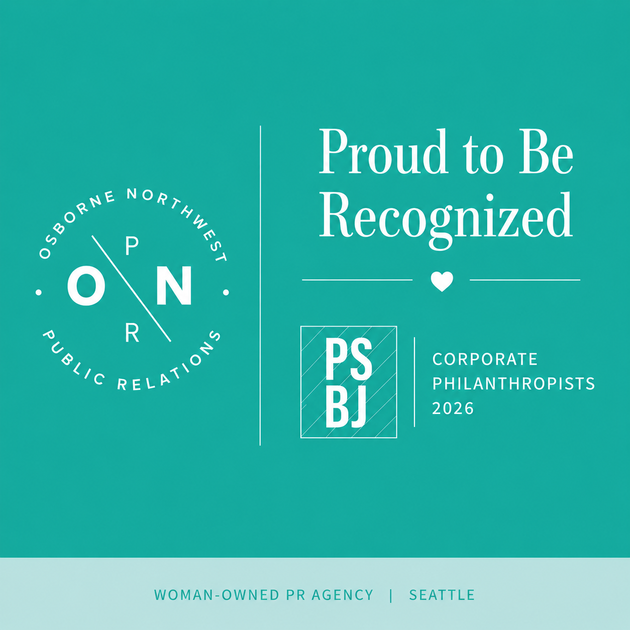 ON PR Named to Puget Sound Business Journal’s 2026 Corporate Philanthropists List