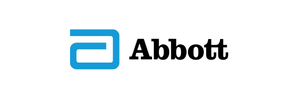 Abbott logo with a blue stylized 'A' symbol and the company name in black text