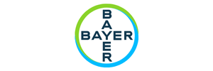 Bayer logo with a circular design and the company name arranged vertically.