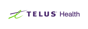TELUS Health logo with stylized green 'L' and purple text
