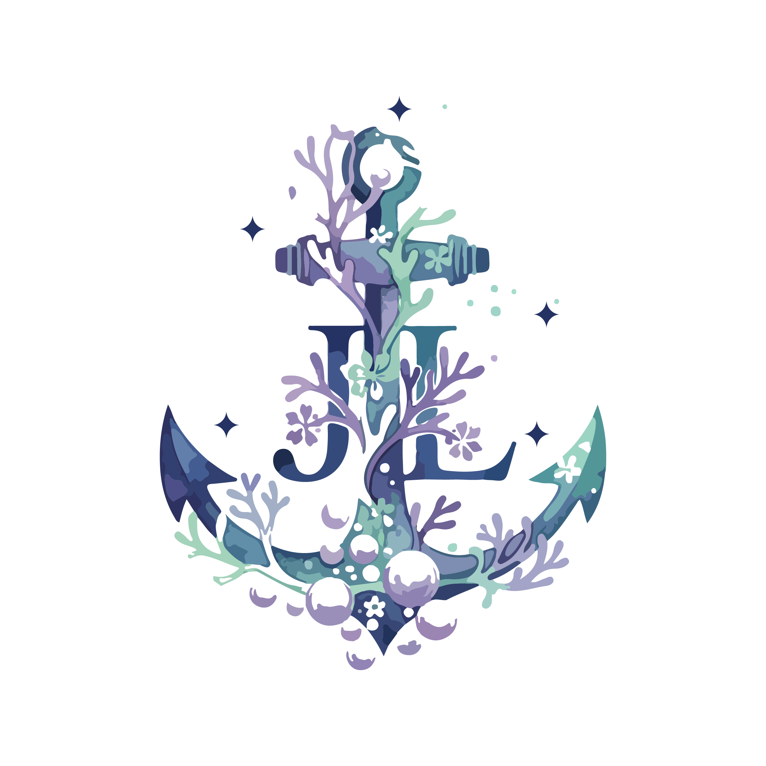 Stylized illustration of a house with a porch, trees, and a car in the driveway, depicted with predominantly blue and purple tones.