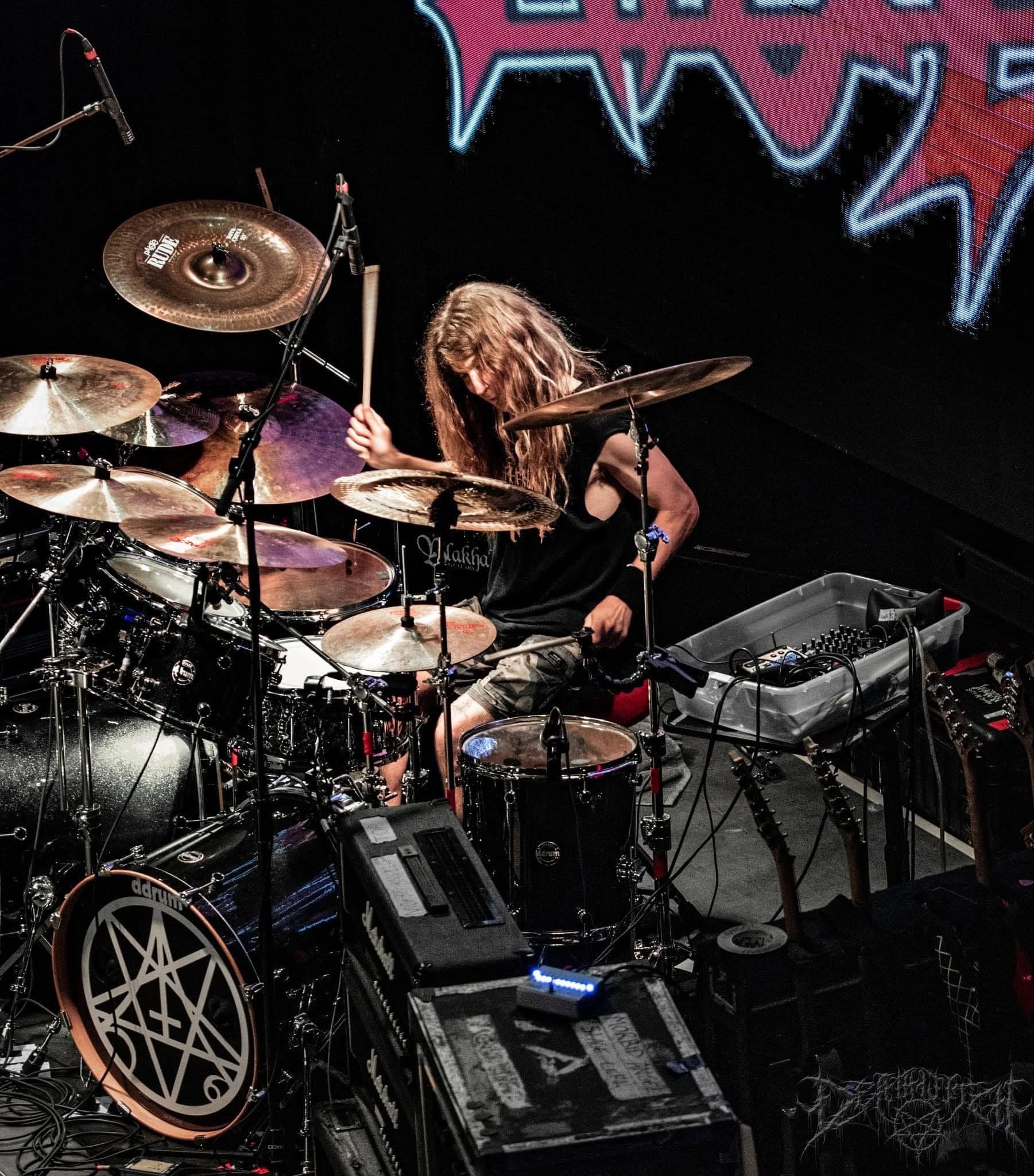 Charlie Koryn playing drums