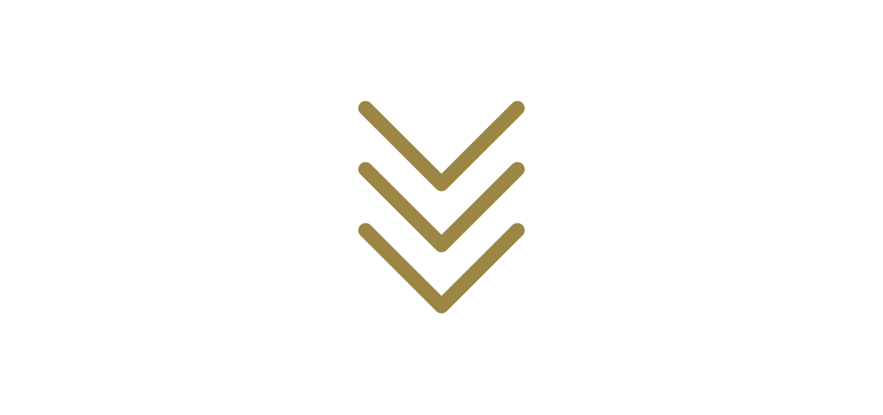 Black and gold downward arrow icon with three lines dividing it, on a white background.