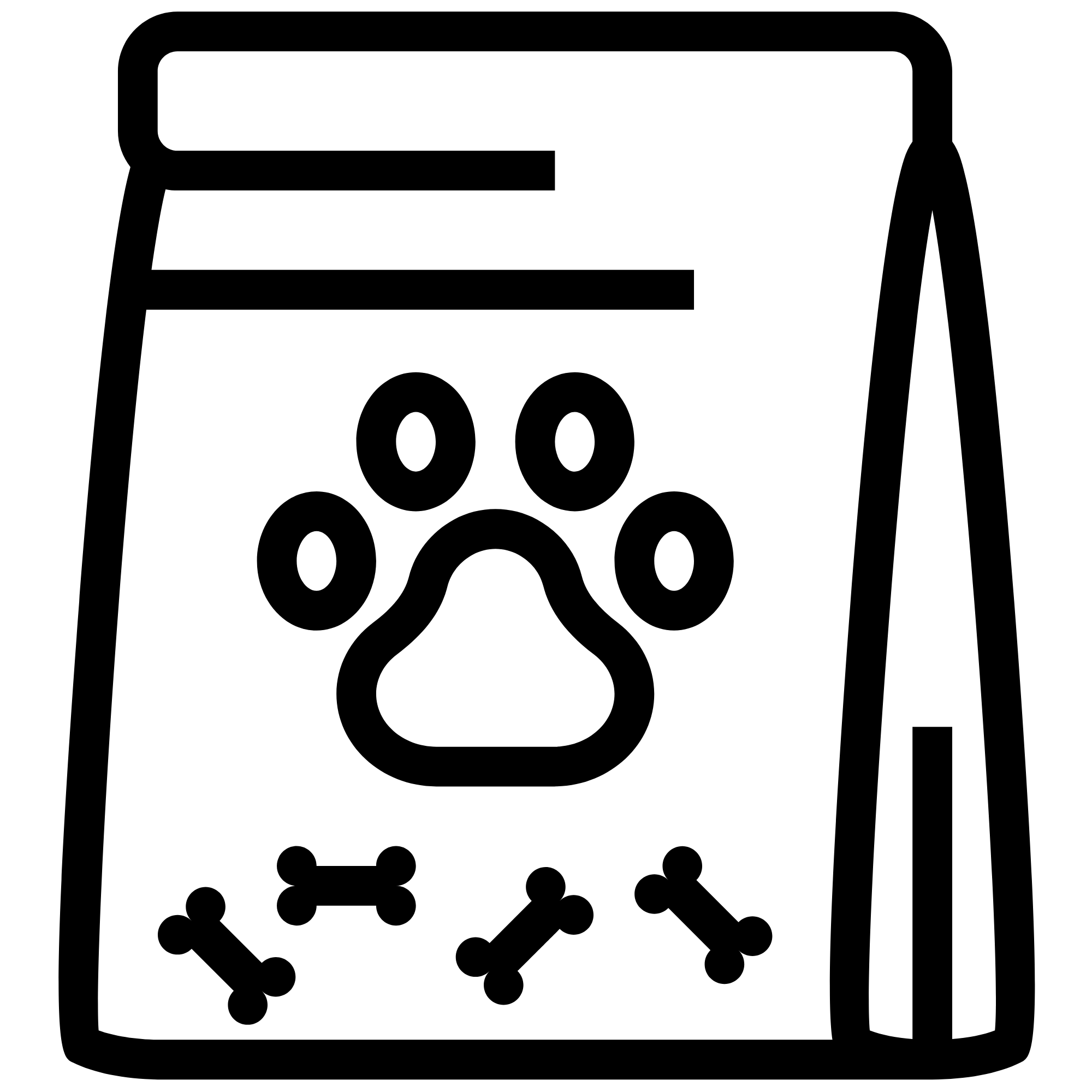Geometric drawing of an outline square with sections divided by vertical, horizontal, and circle lines.