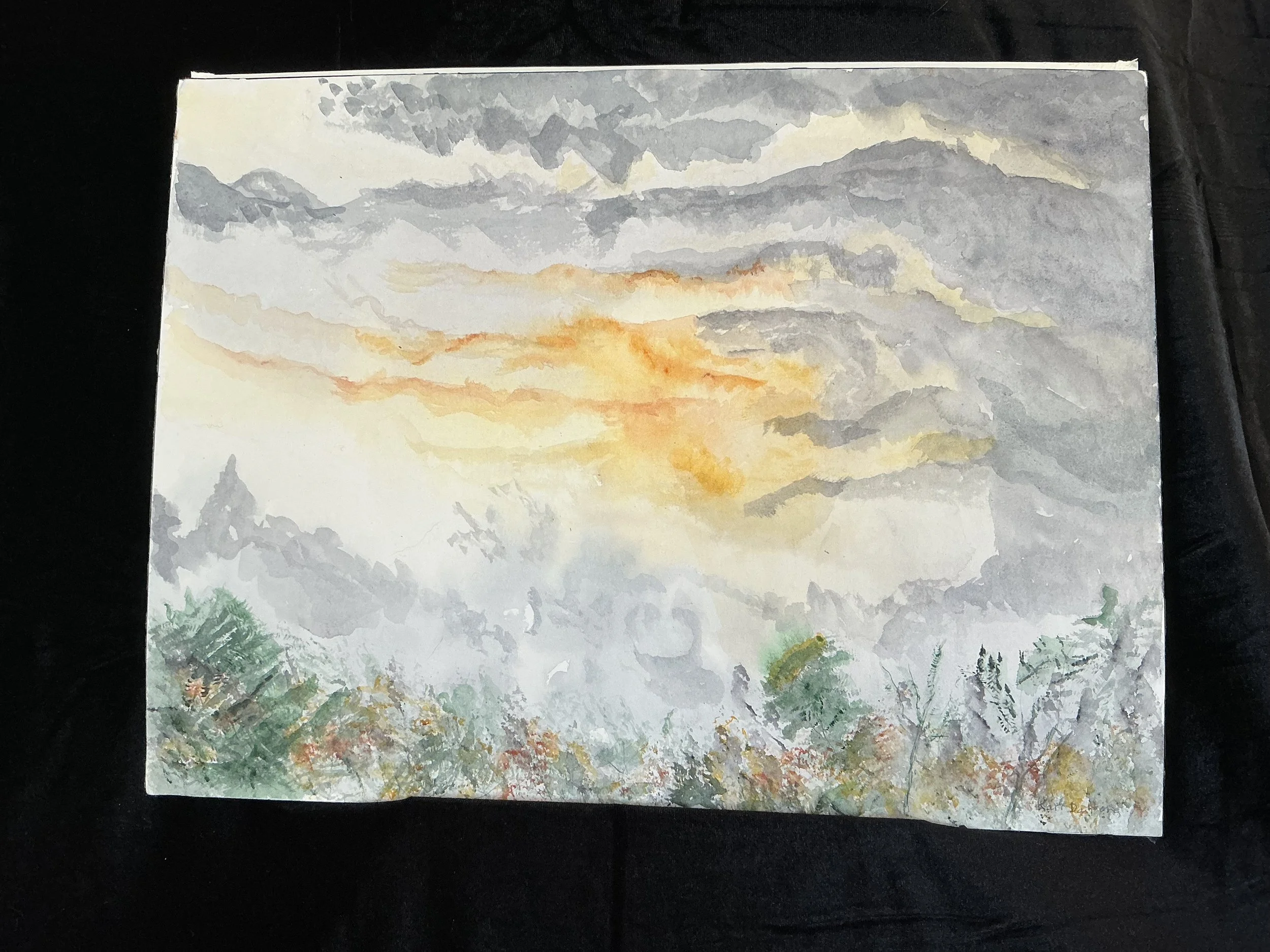 Sunset and storm clouds