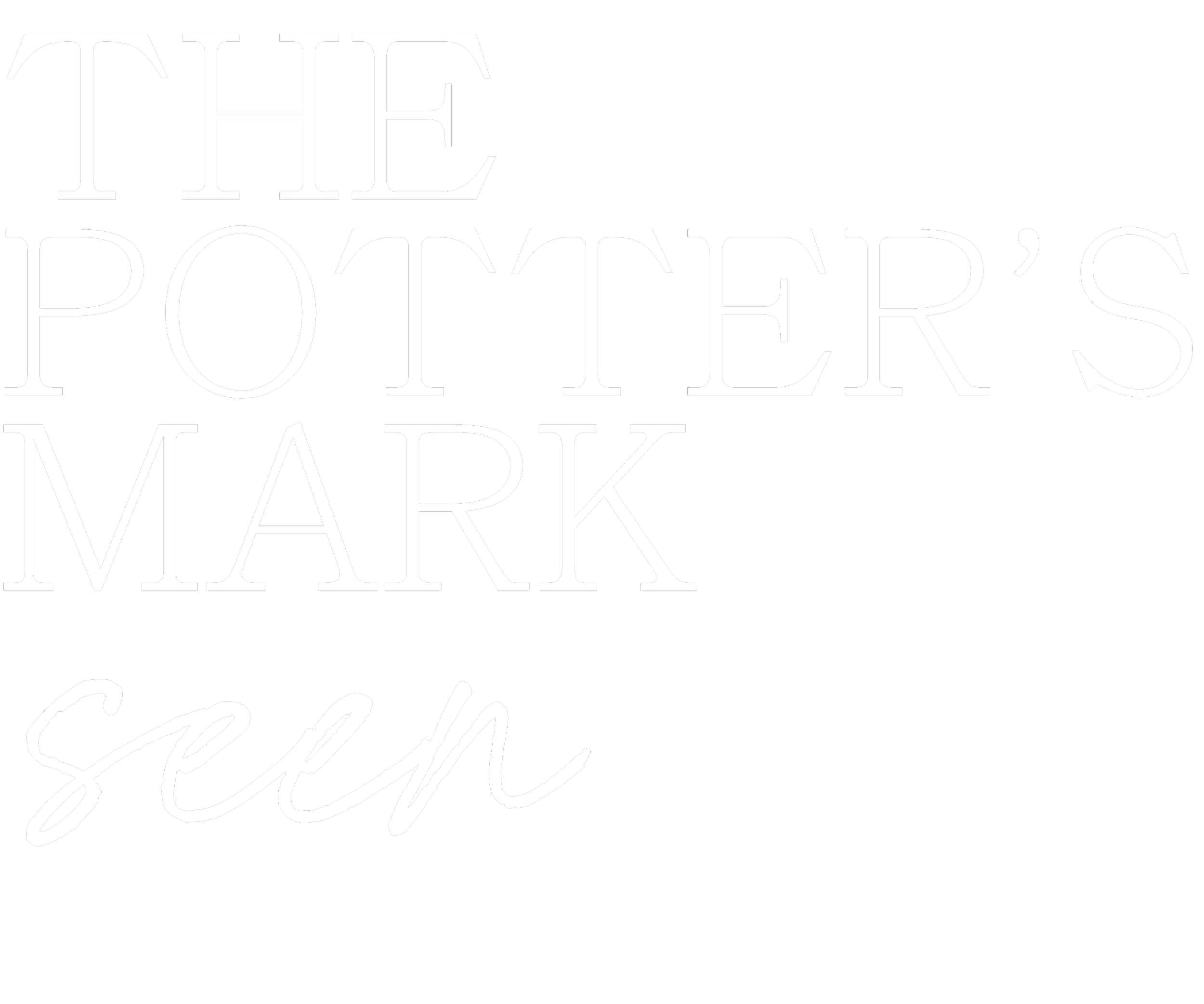 Text image reading 'The Potter's Mark seed' in white font on a black background.