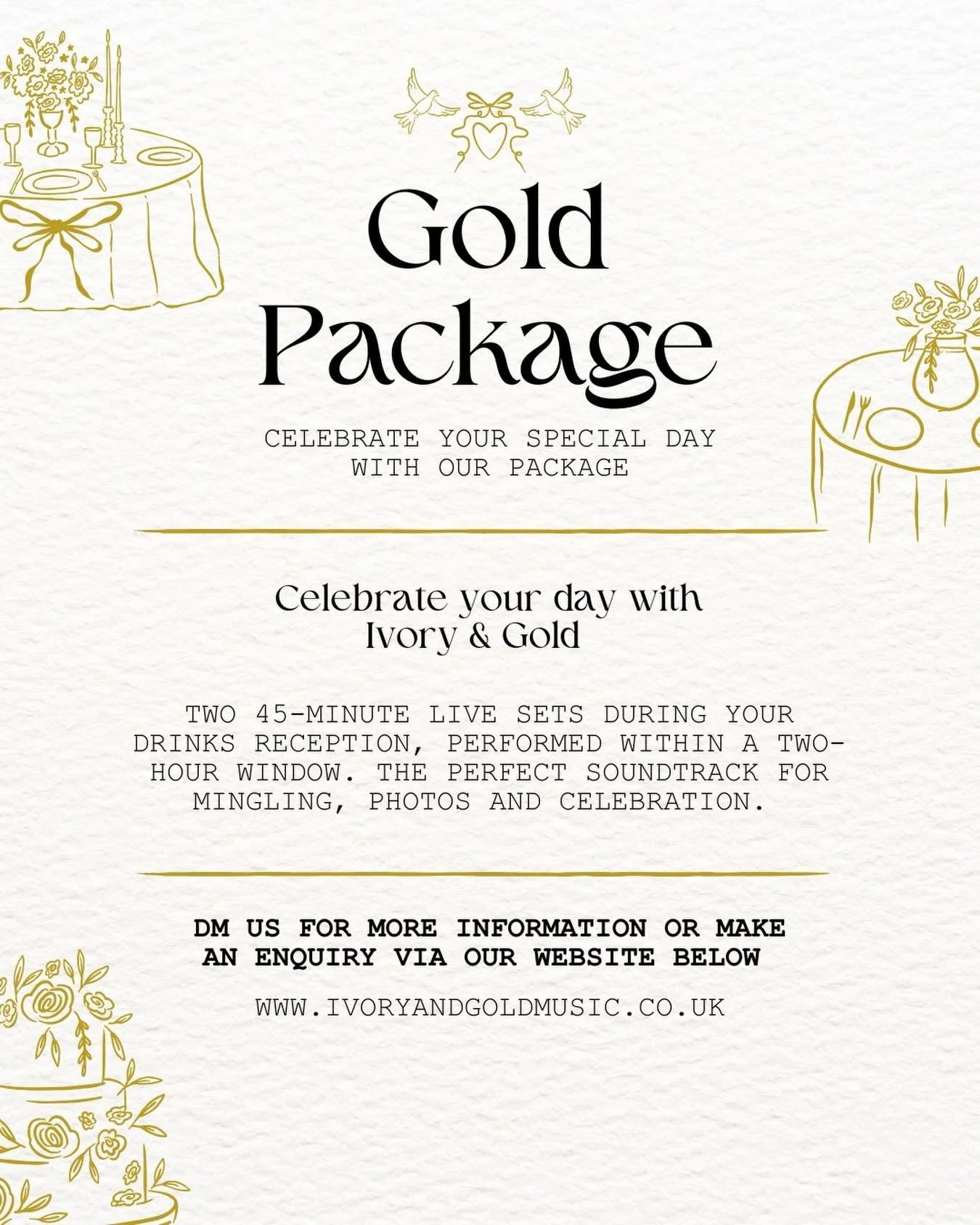 Next up - our Gold package 👑🪩✨ Dm us or visit our website (linked in bio) for more info!! 🎹🥰✨