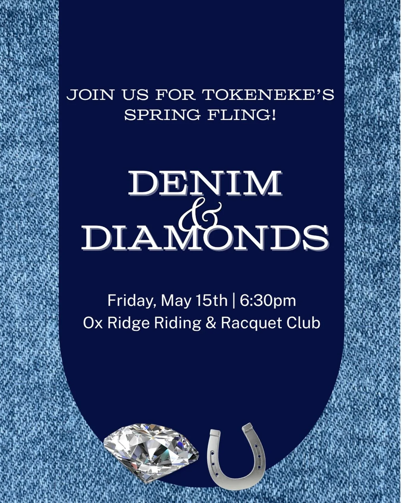 🎟️Tickets are now available for purchase for this year&rsquo;s Denim &amp; Diamonds Spring Fling Fundraiser! Friday, May 15th, 6:30-10:30pm at The Ox Ridge Riding &amp; Racquet Club. 
💎 This is a wonderful chance to get to mingle with our fabulous 