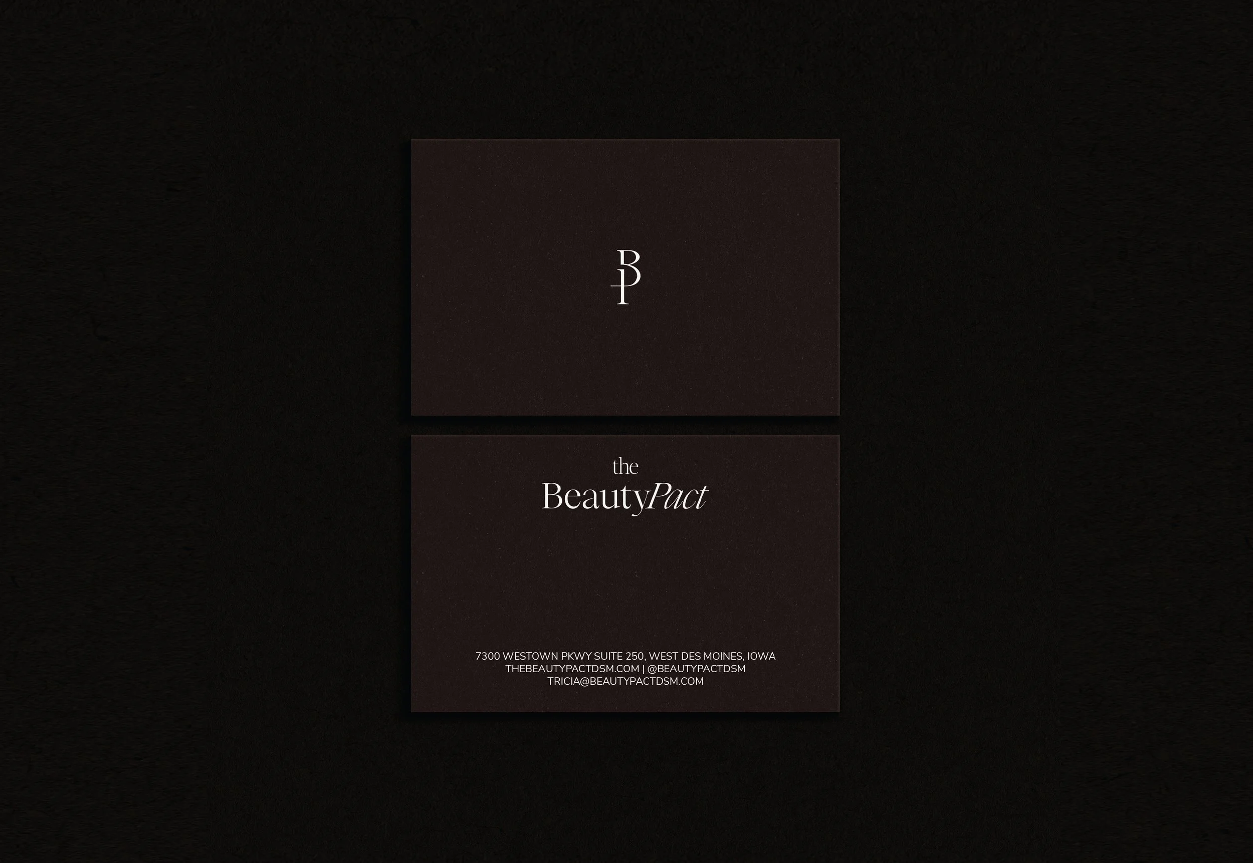 Business card design for medical aesthetics clinic.