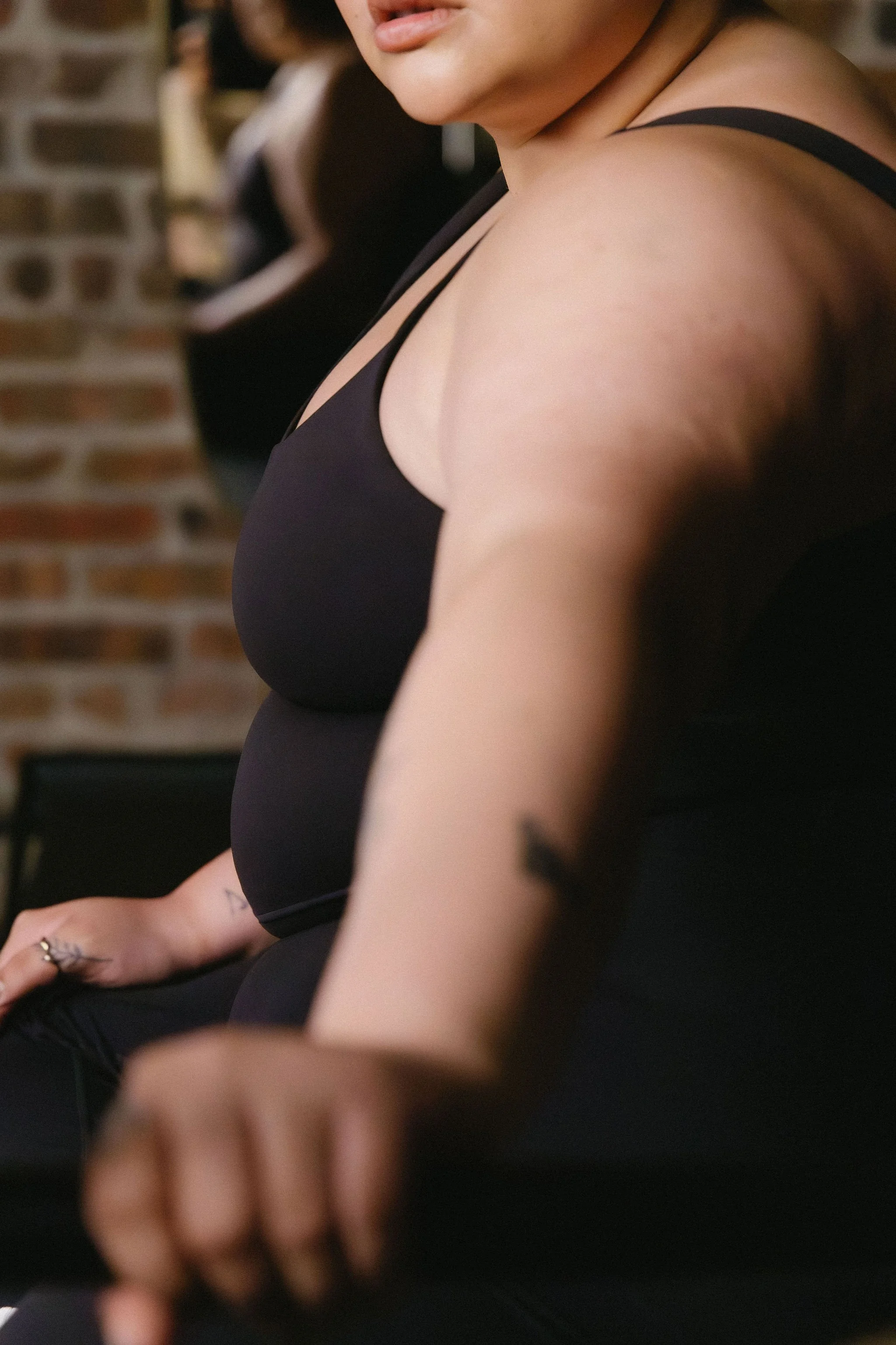 Woman in pilates studio.