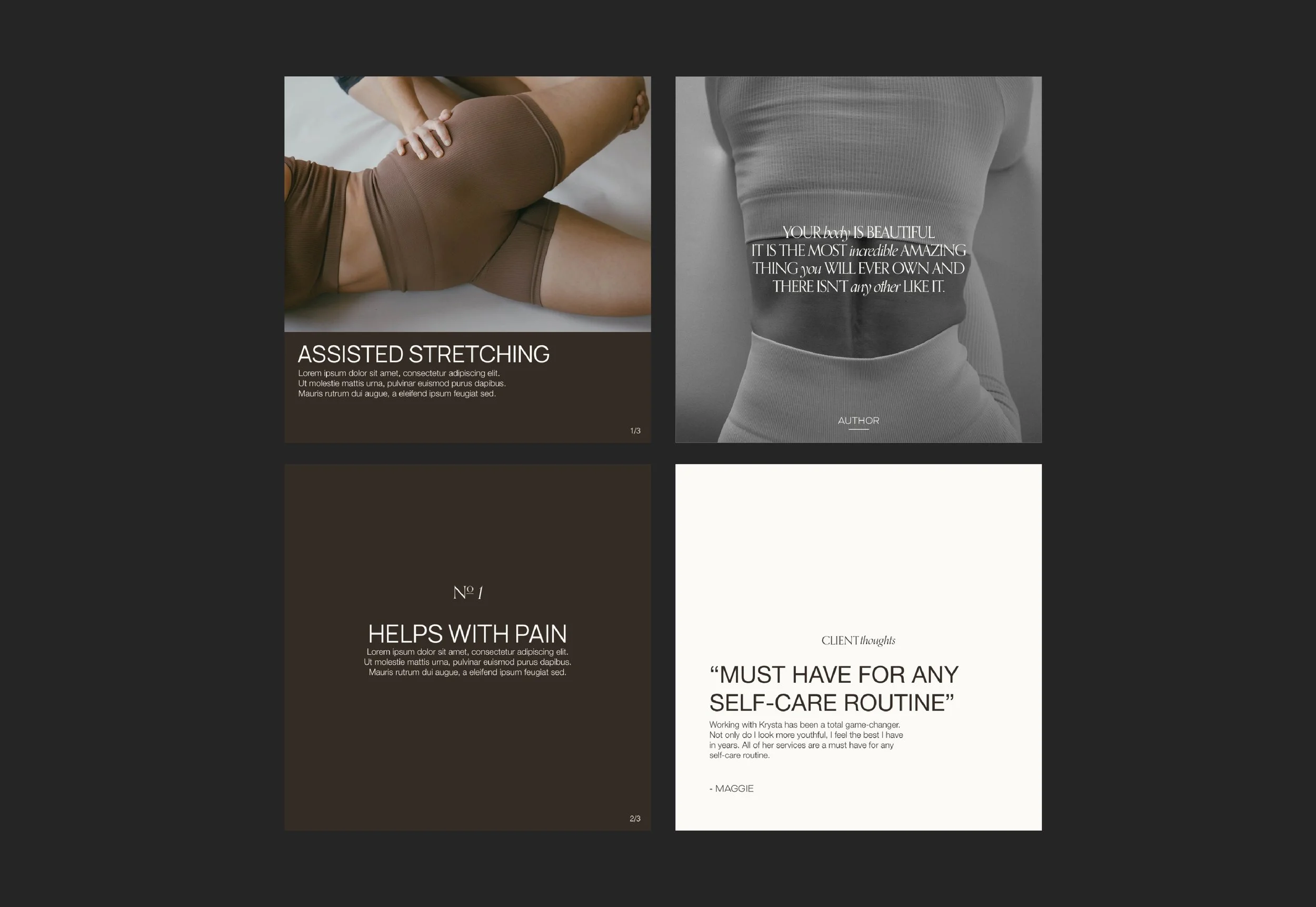 Social media design for a holistic wellness studio.