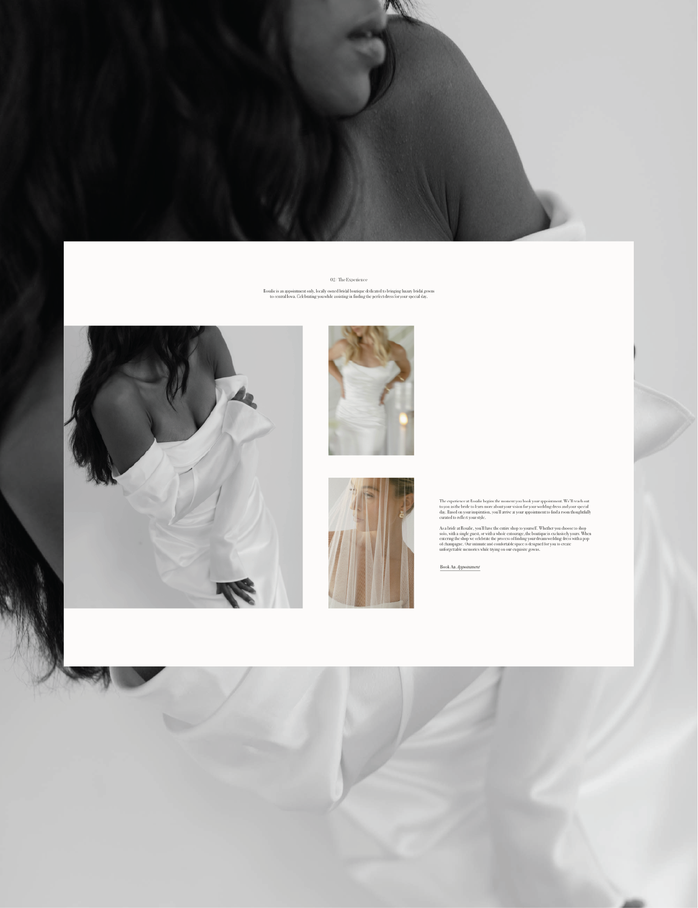 Website design for bridal boutique.