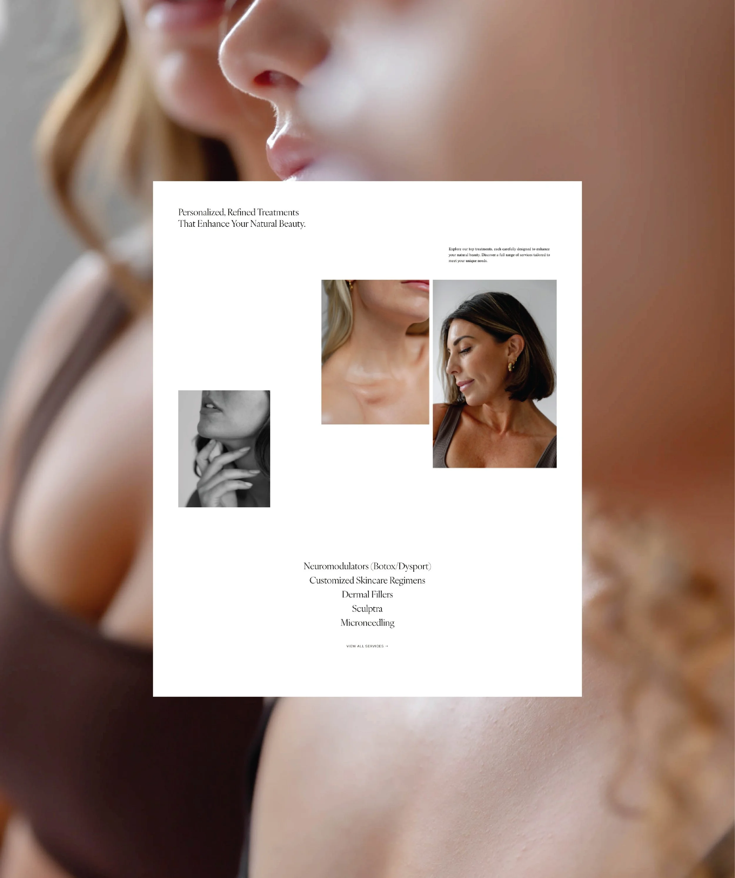 Web design for medical aesthetics clinic.