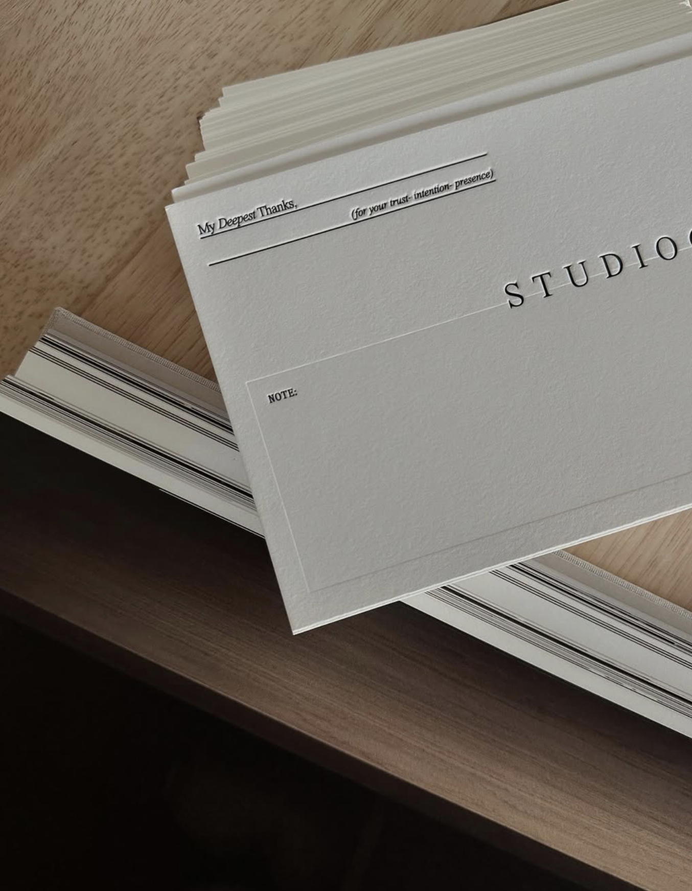 Printed stationery for a graphic designer.