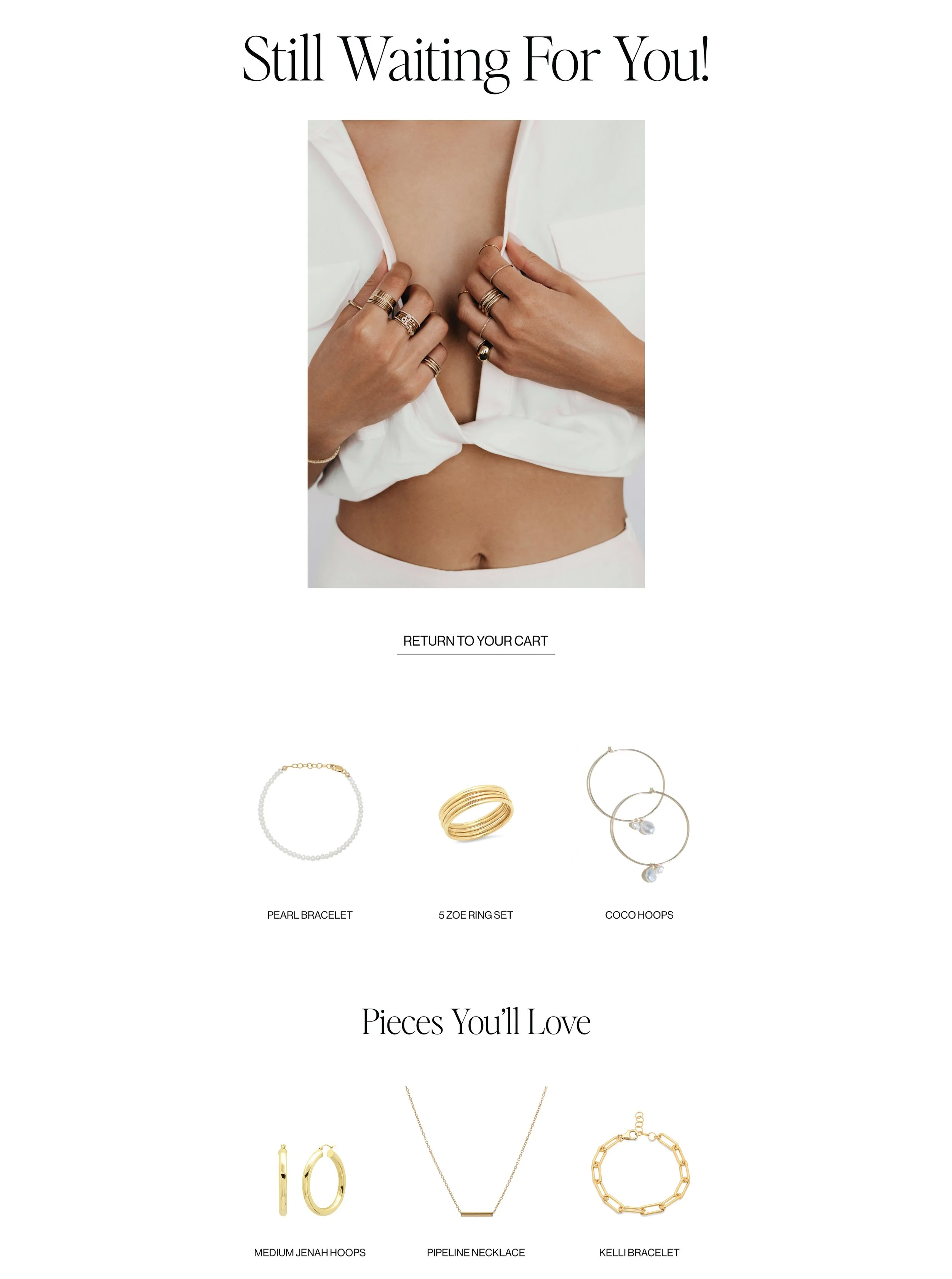 Email design for a jewelry brand.