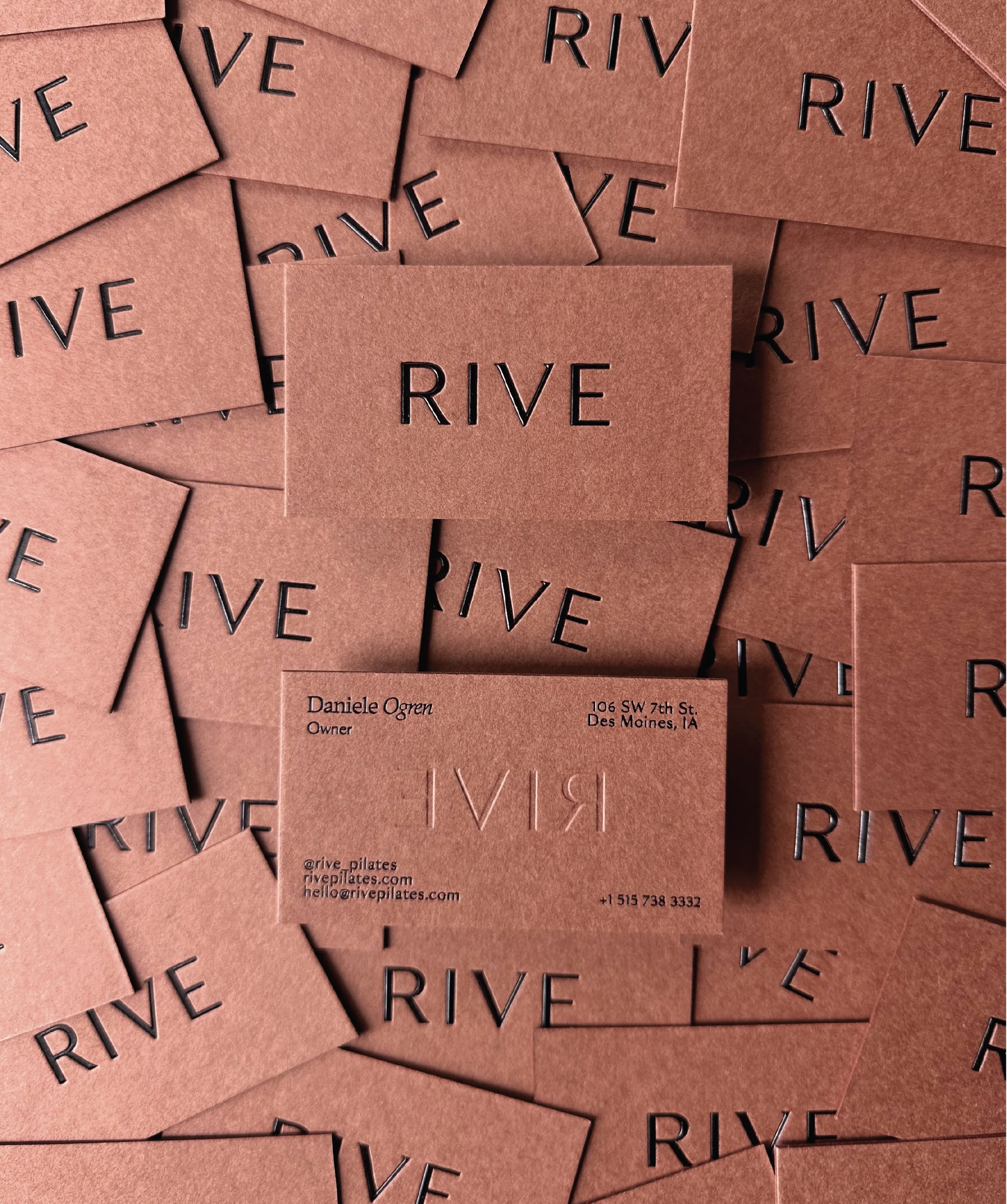 Business cards for pilates studio.