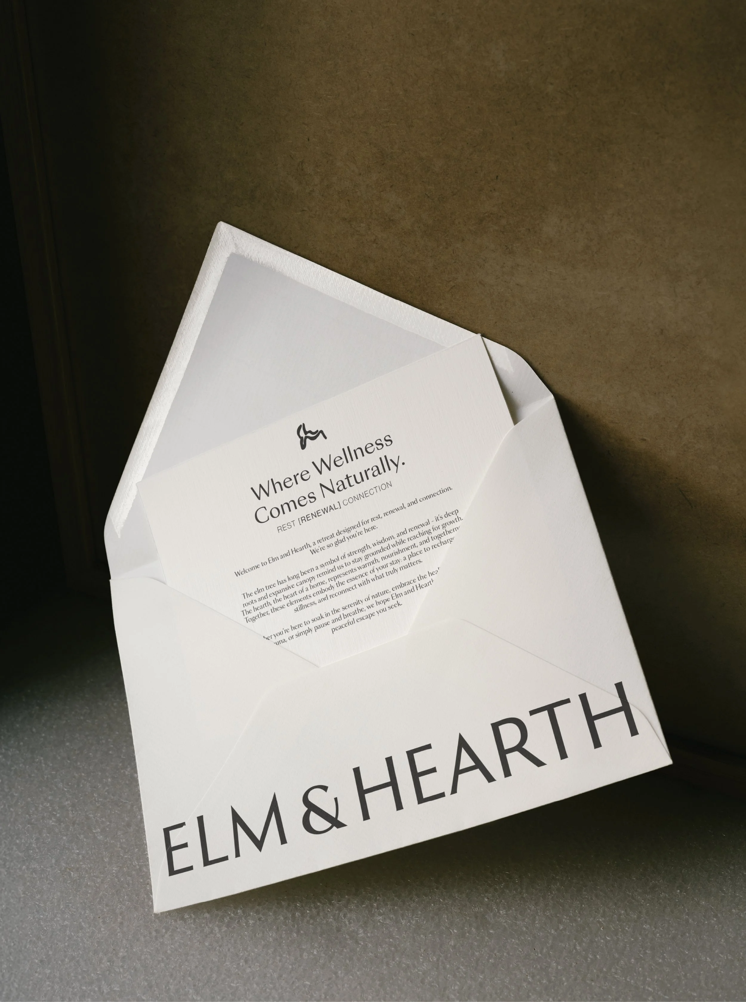 Brand identity for wellness cabin.