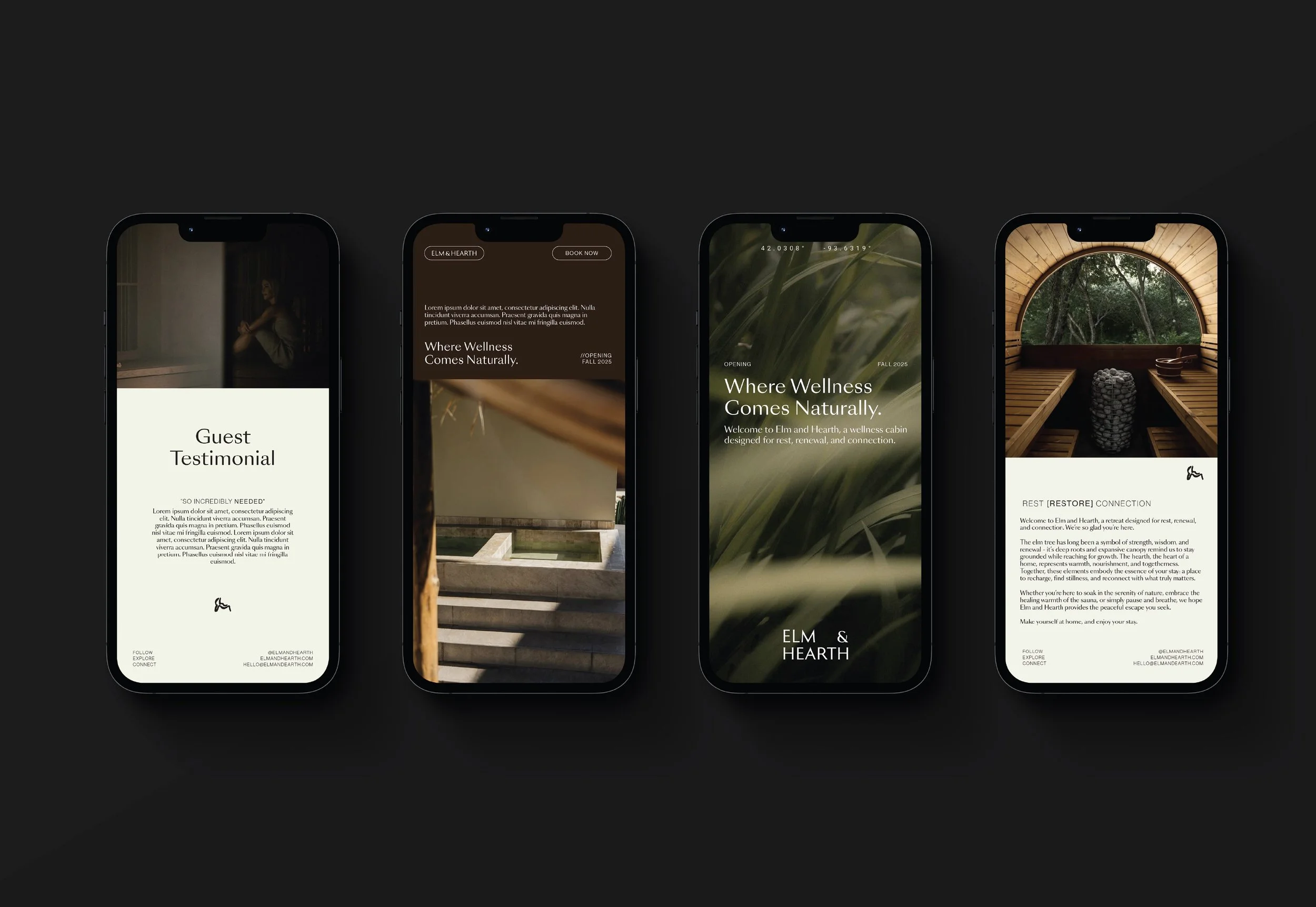 Social media design for wellness cabin.
