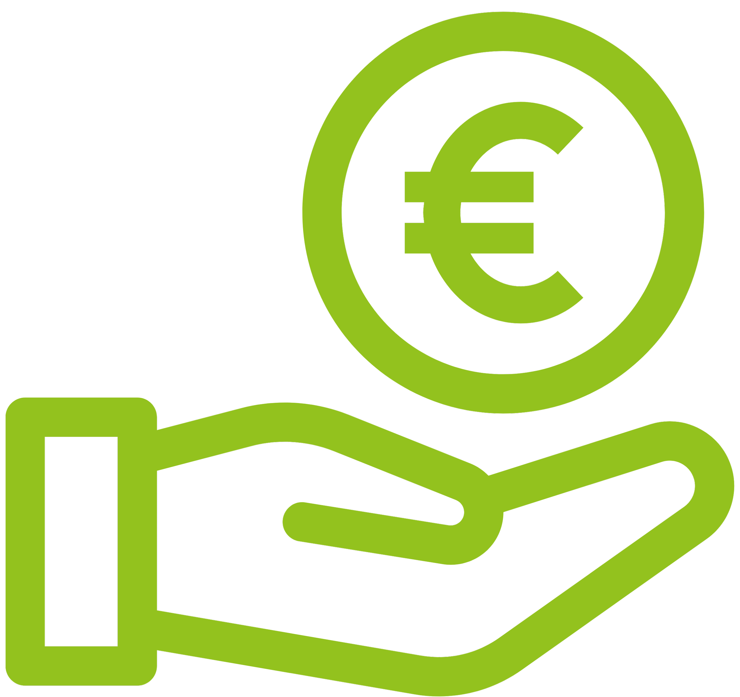 Un icono de dinero y mano