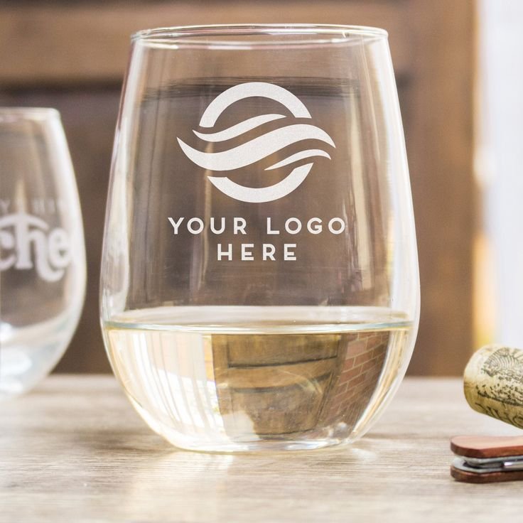 Custom stemless wine glass