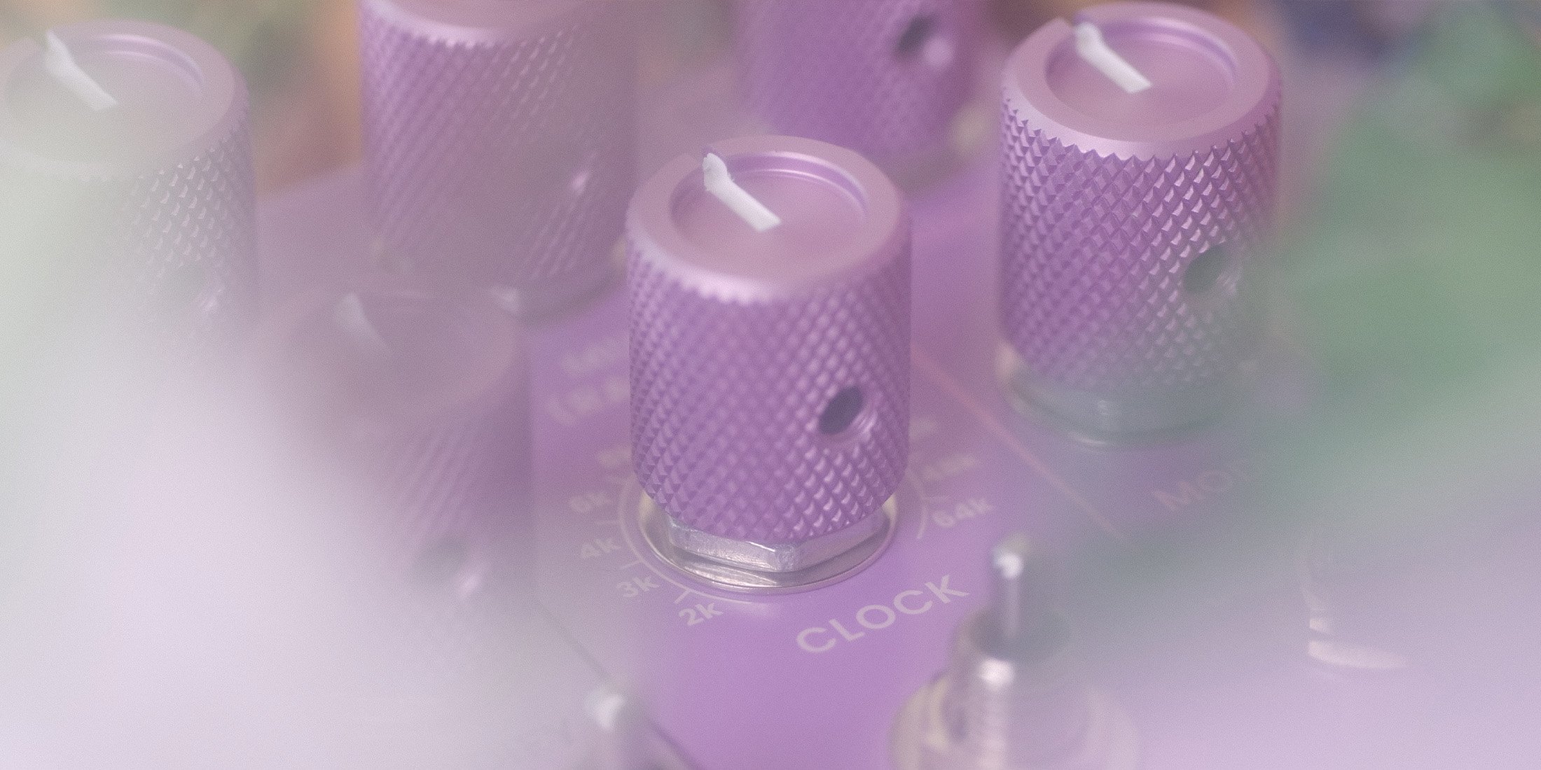Close up of MOOD MKII Clock control knob.