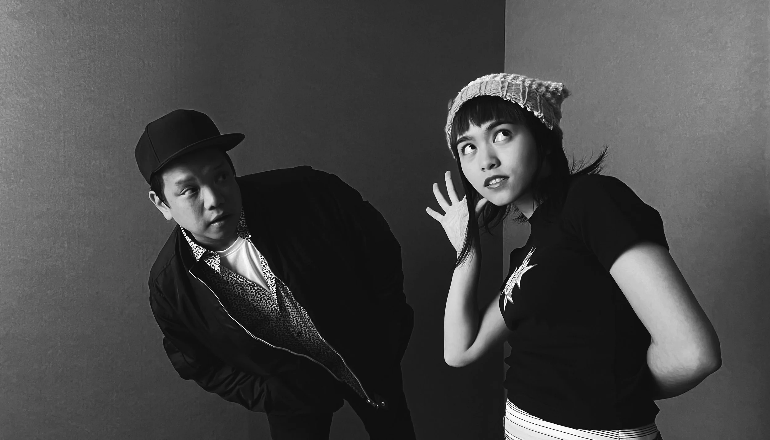 Portrait of Kid Koala and Lealani.