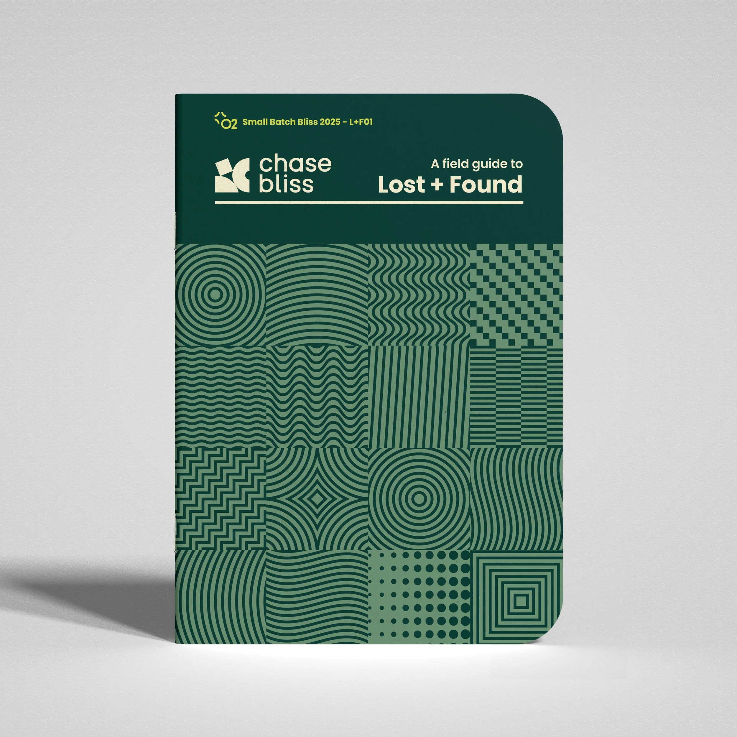 Cover for the "Lost + Found" field guide instruction manual by Chase Bliss
