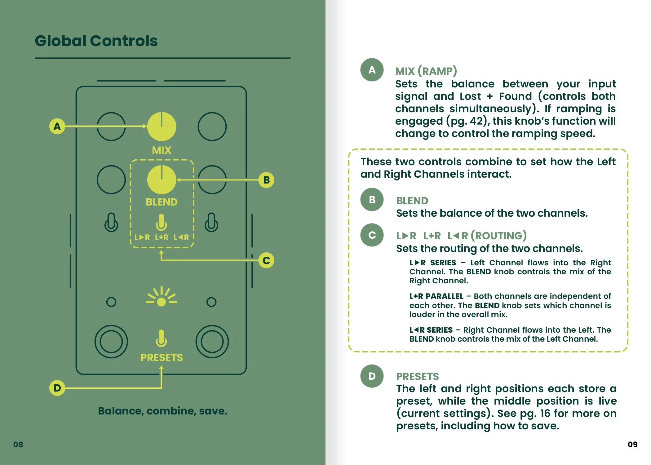 Control layout for "Lost + Found" by Chase Bliss.