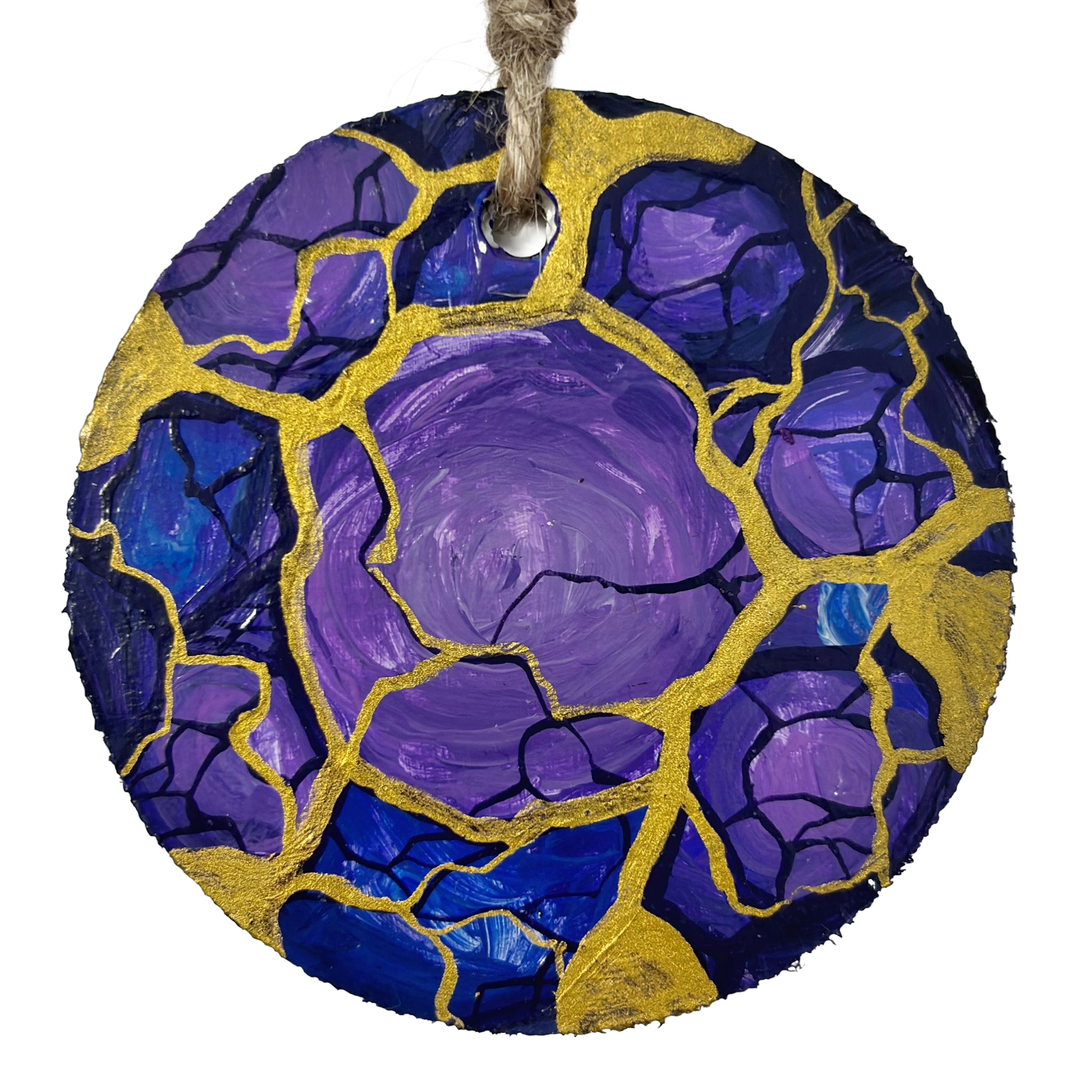 Kintsugi-Nodul-Galactic-Decoratie-de-Artă-Carton-Rotund-Tehnica-Mixtă