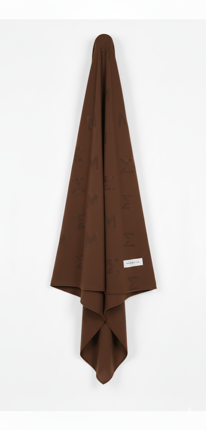 RHINESTONE HIJAB - CHOCOLATE